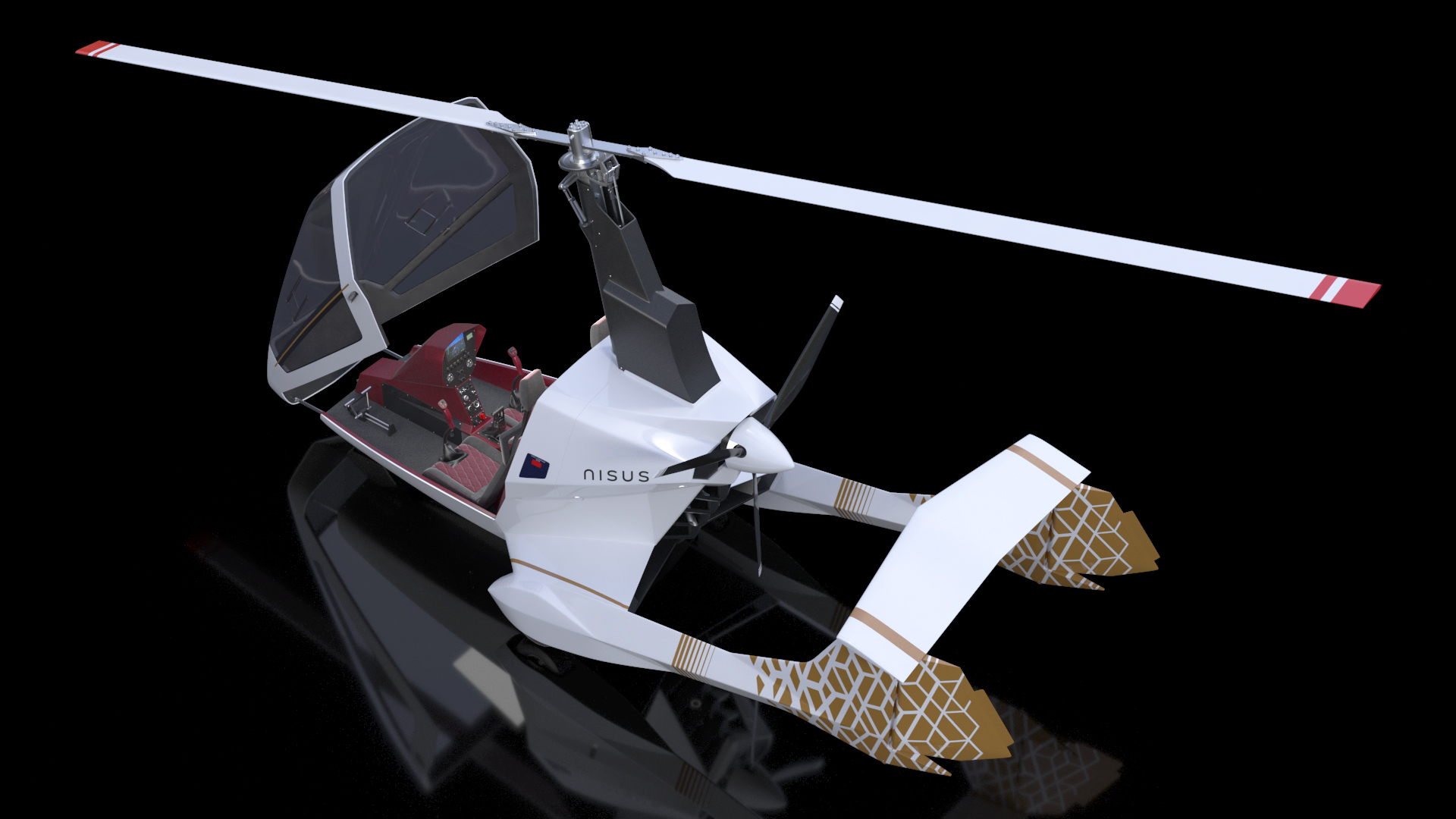 3D Nisus Gyroplane Rigged for Maya