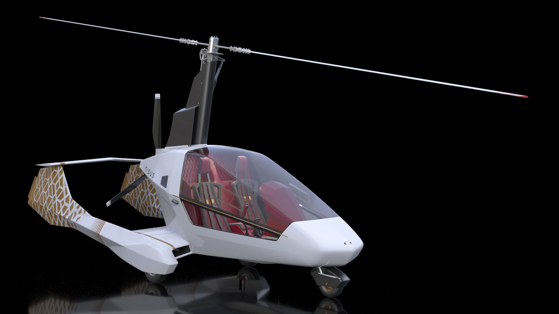 3D Nisus Gyroplane Rigged for Maya