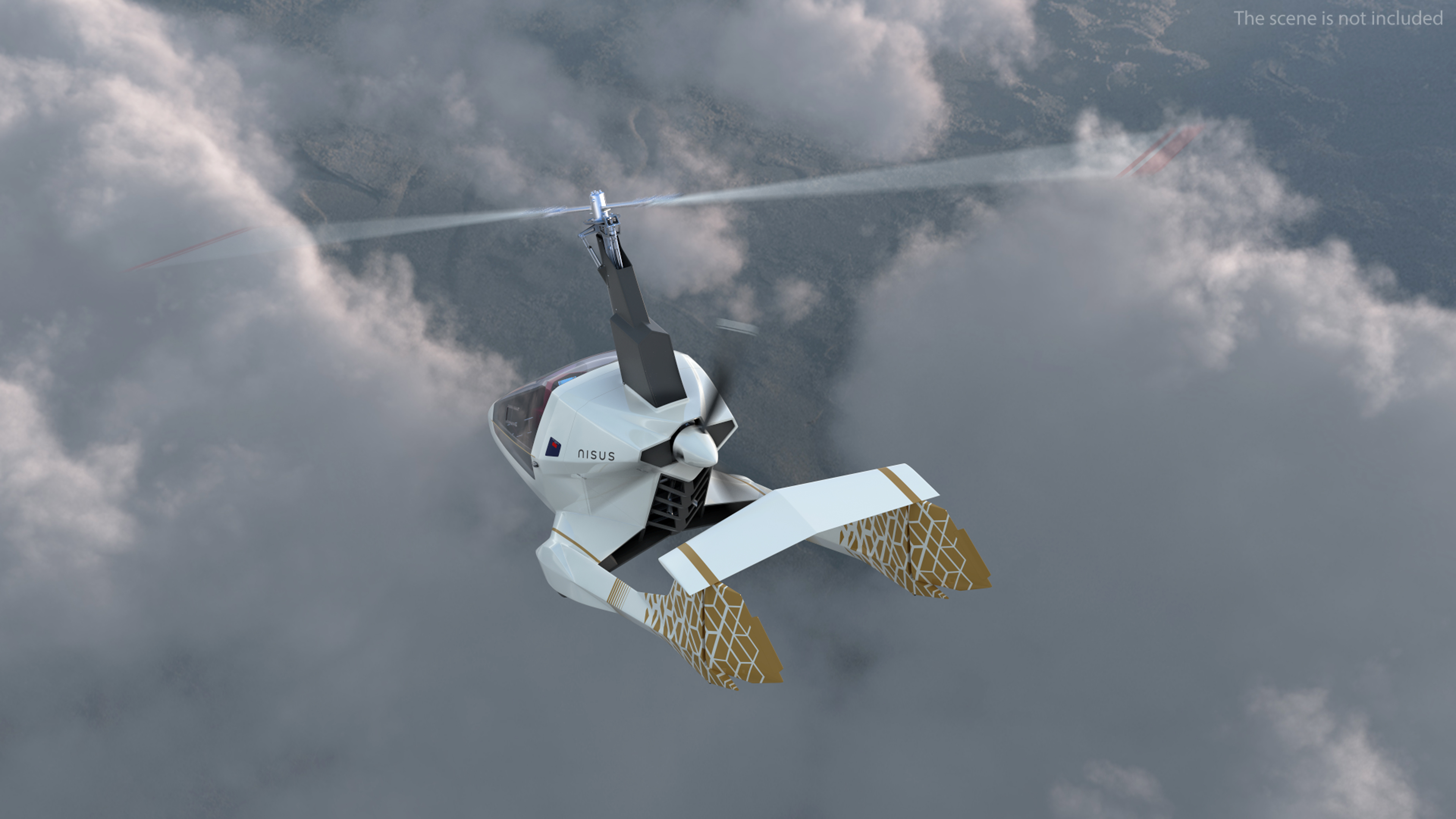 3D Nisus Gyroplane Rigged for Maya