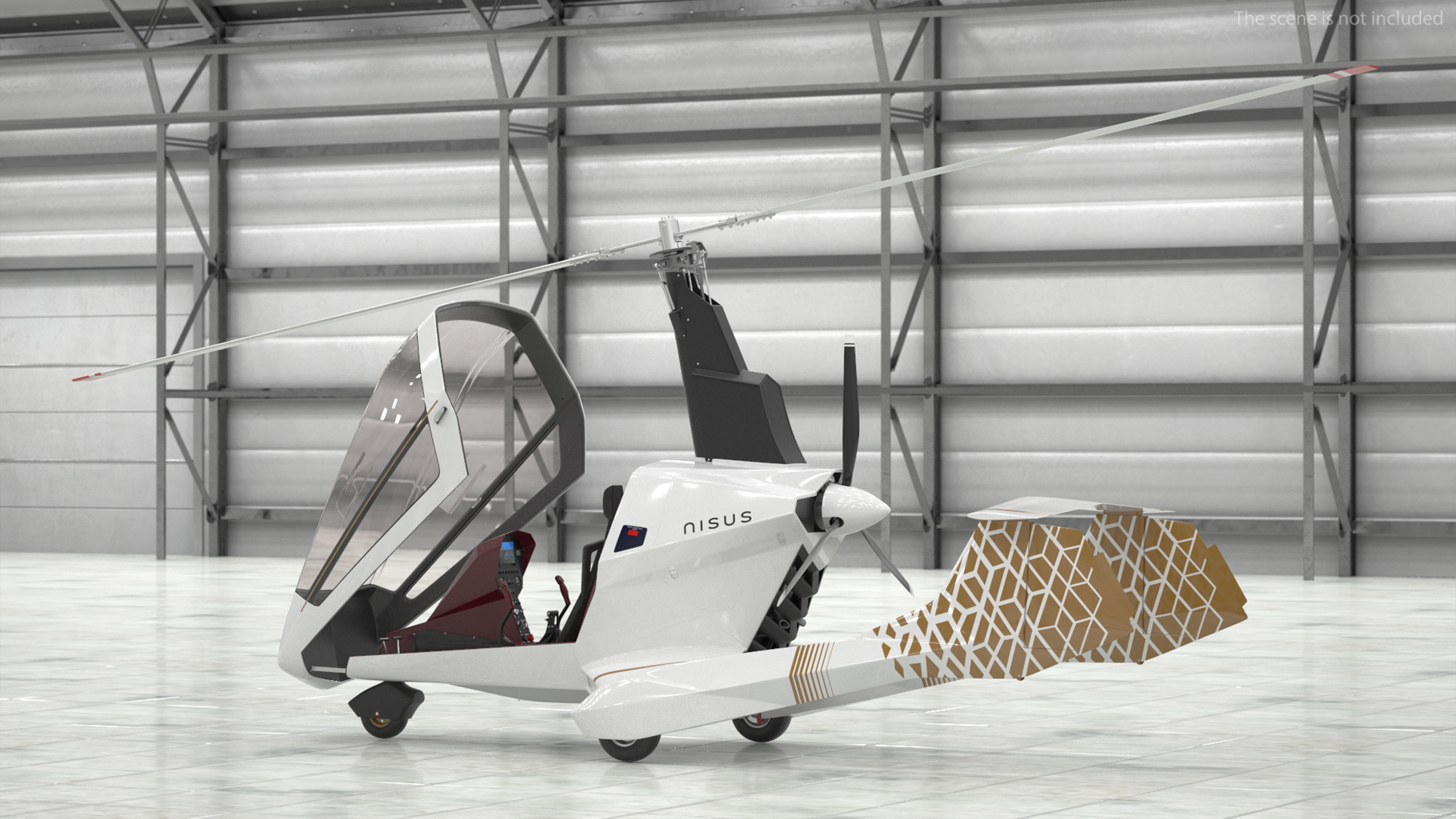 3D Nisus Gyroplane Rigged for Maya