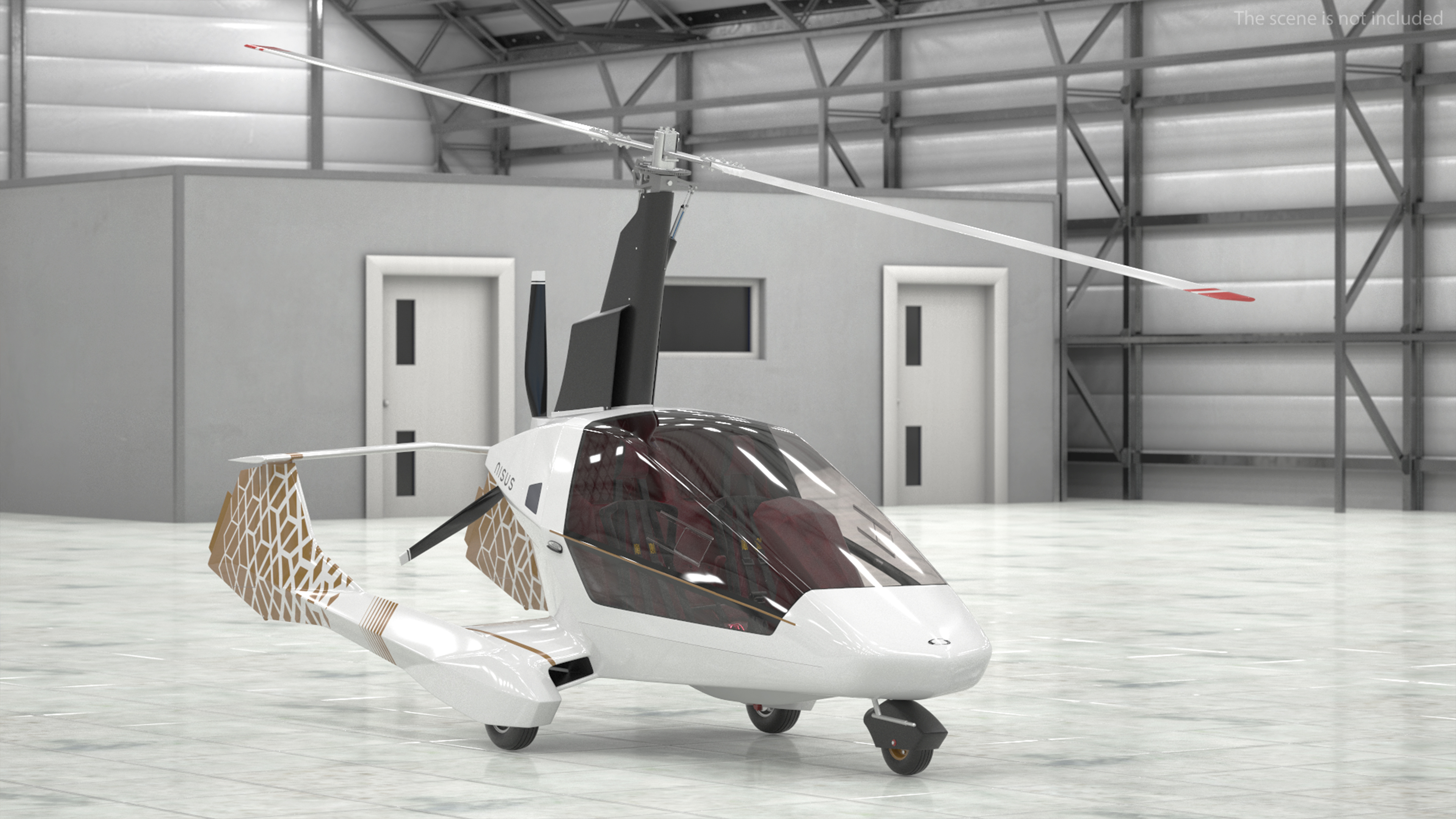 3D Nisus Gyroplane Rigged for Maya