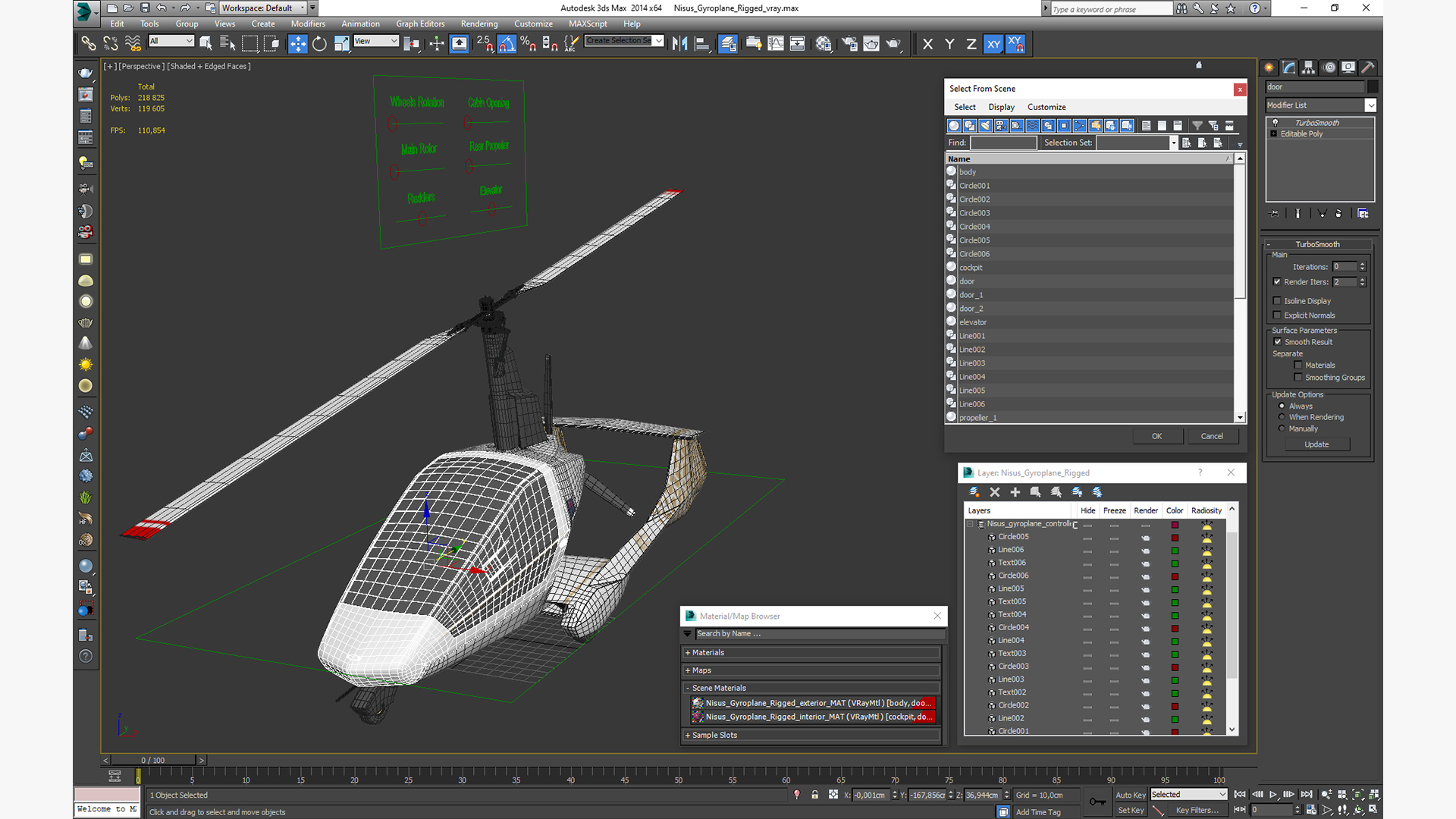 3D Nisus Gyroplane Rigged for Maya