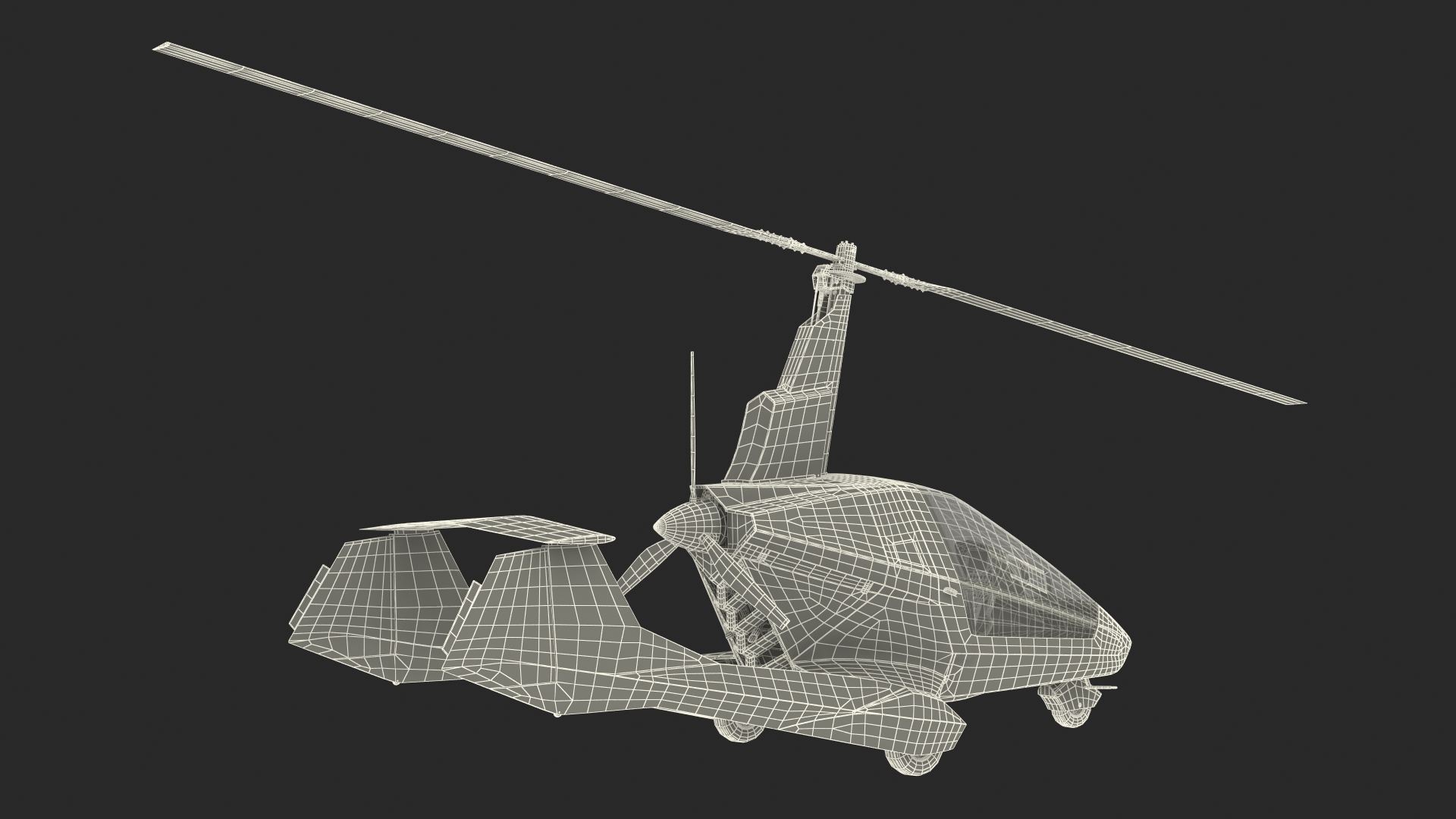 3D Nisus Gyroplane Rigged for Maya