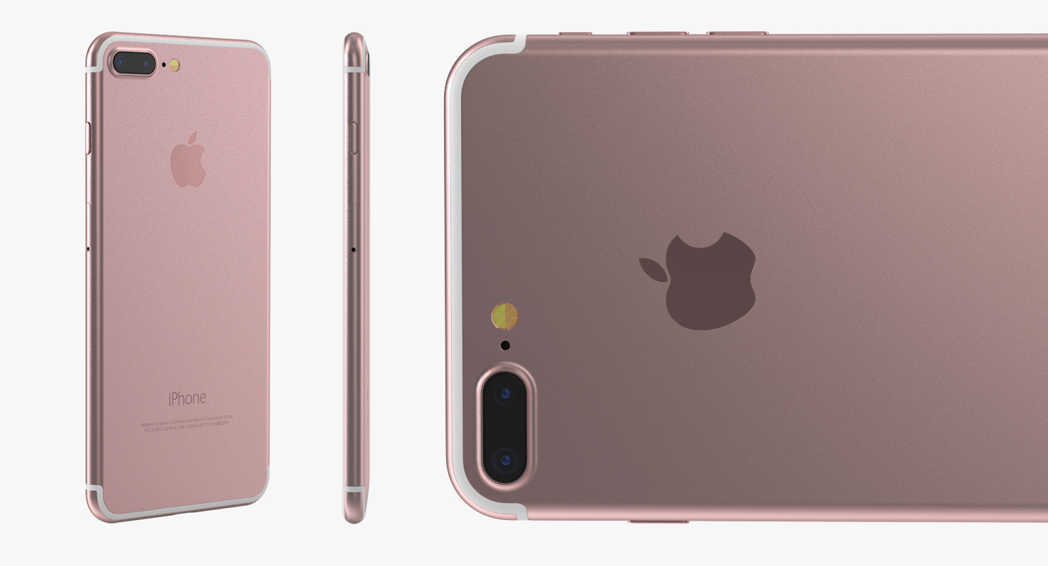 3D IPhone 7 Plus Rose Gold model