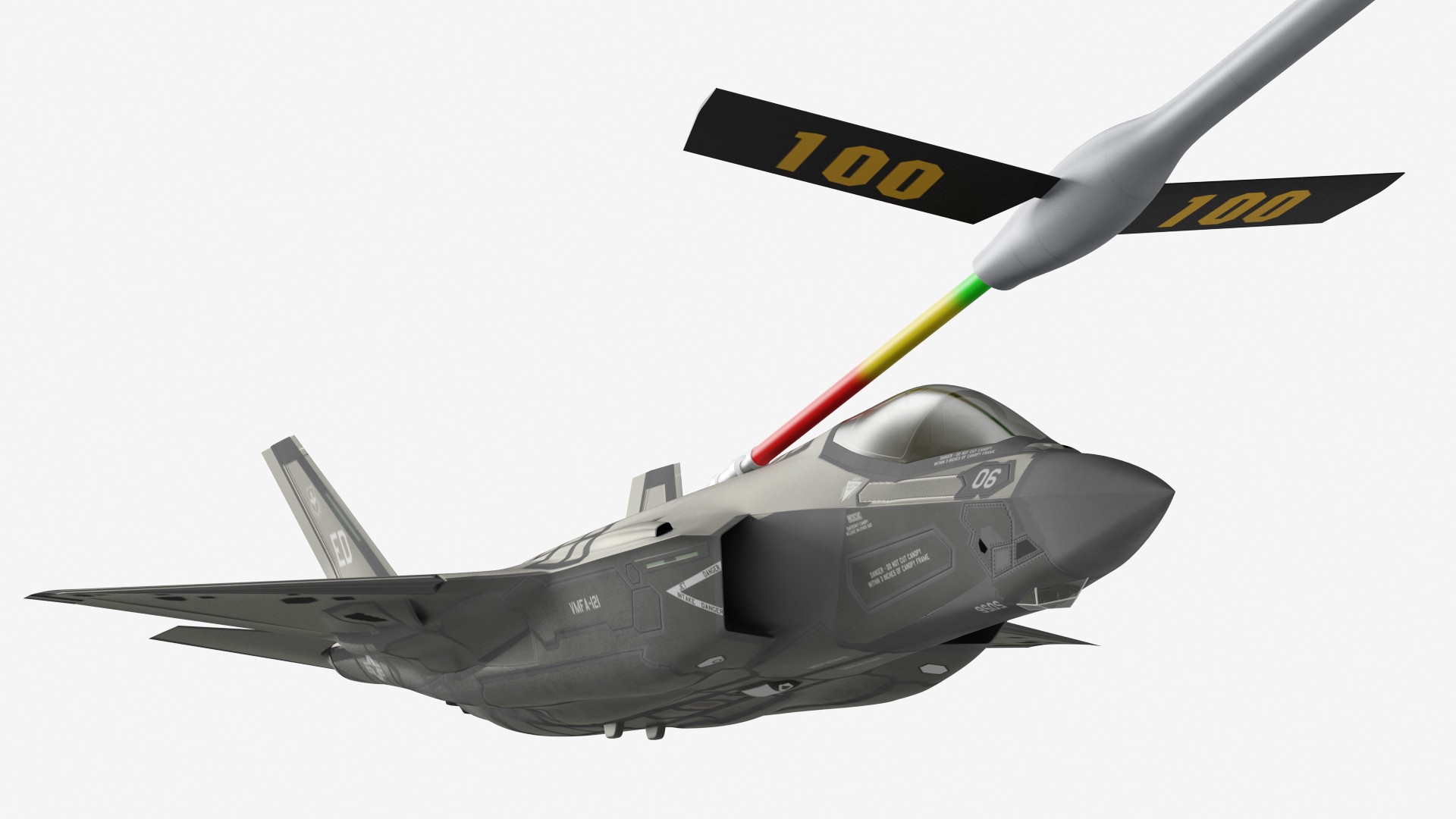 3D model Boeing KC 135 Stratotanker with F35 Lightning II Rigged