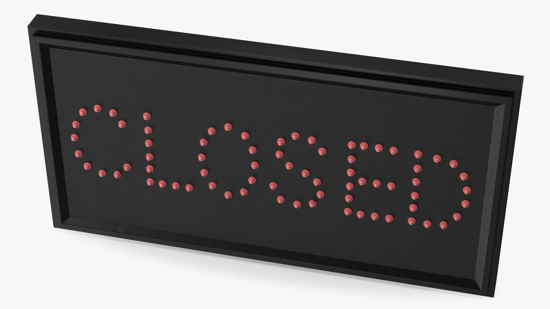 3D Red LED Light Business Sign Closed OFF model