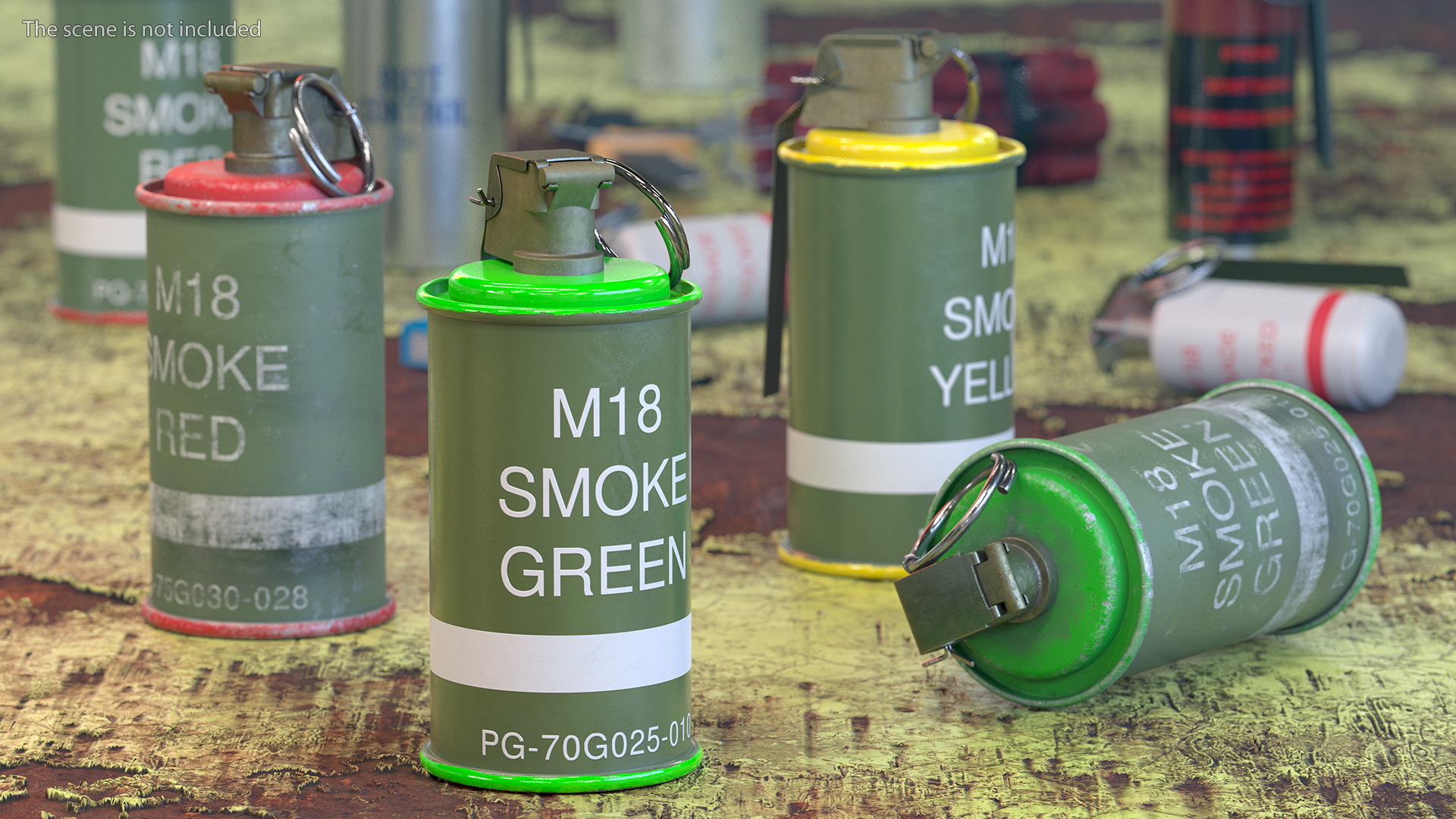 3D M18 Colored Smoke Grenade Green