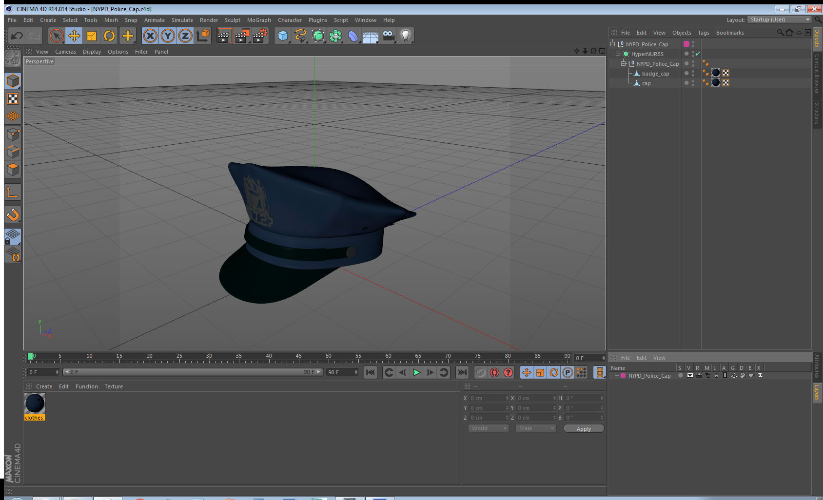 3D model NYPD Police Cap