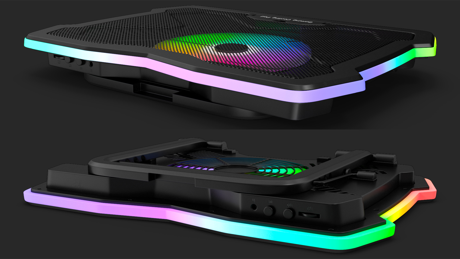 3D Gaming Laptop Cooler with RGB Fan model