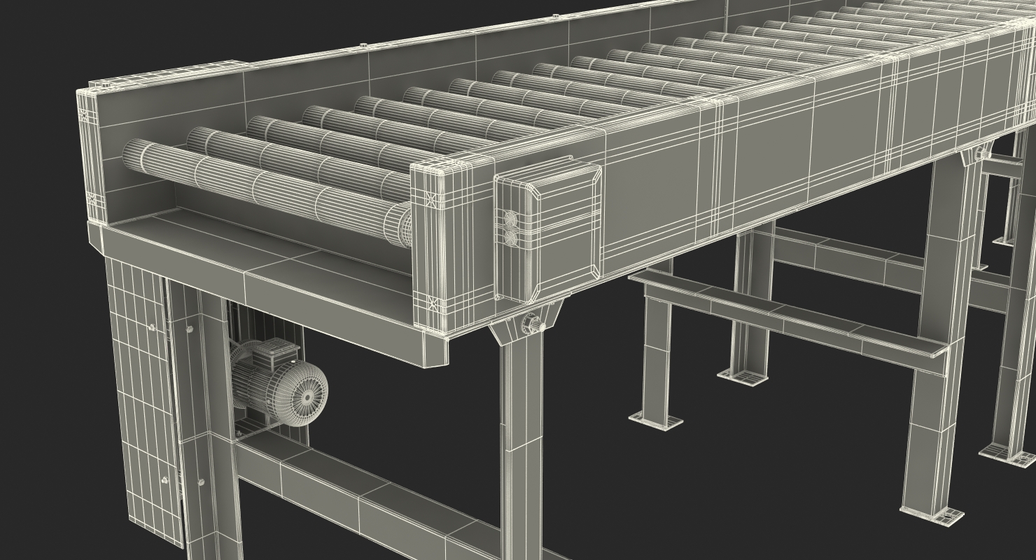 3D model Conveyor Belt Roller Blue