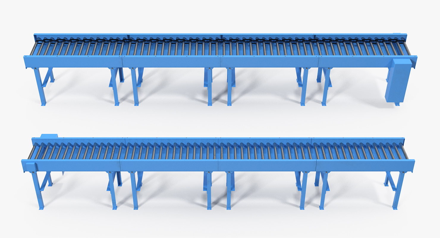 3D model Conveyor Belt Roller Blue