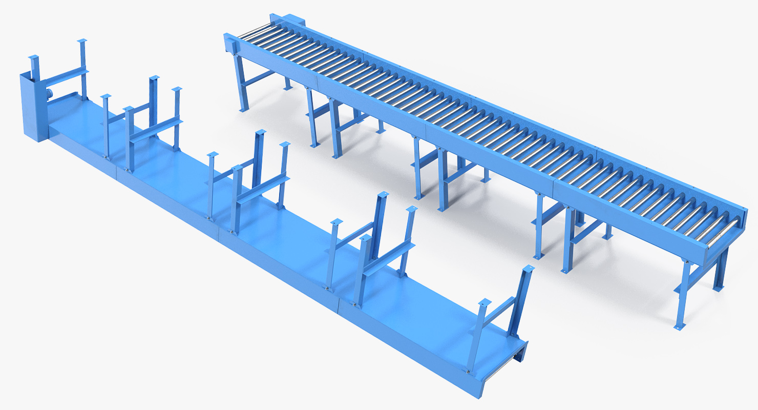 3D model Conveyor Belt Roller Blue