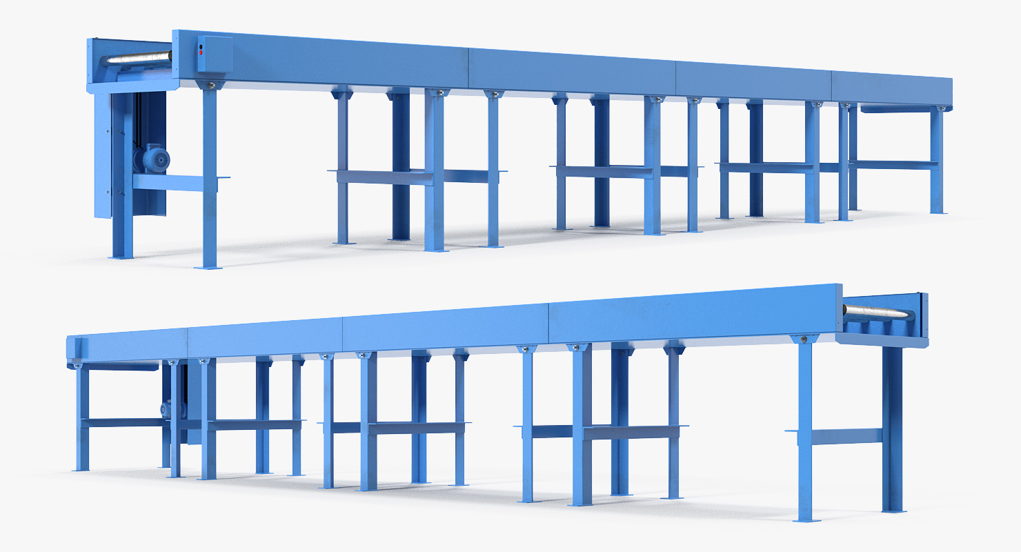 3D model Conveyor Belt Roller Blue