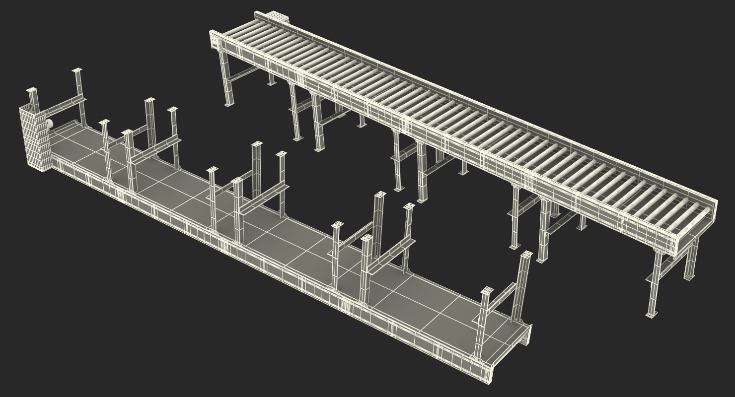 3D model Conveyor Belt Roller Blue