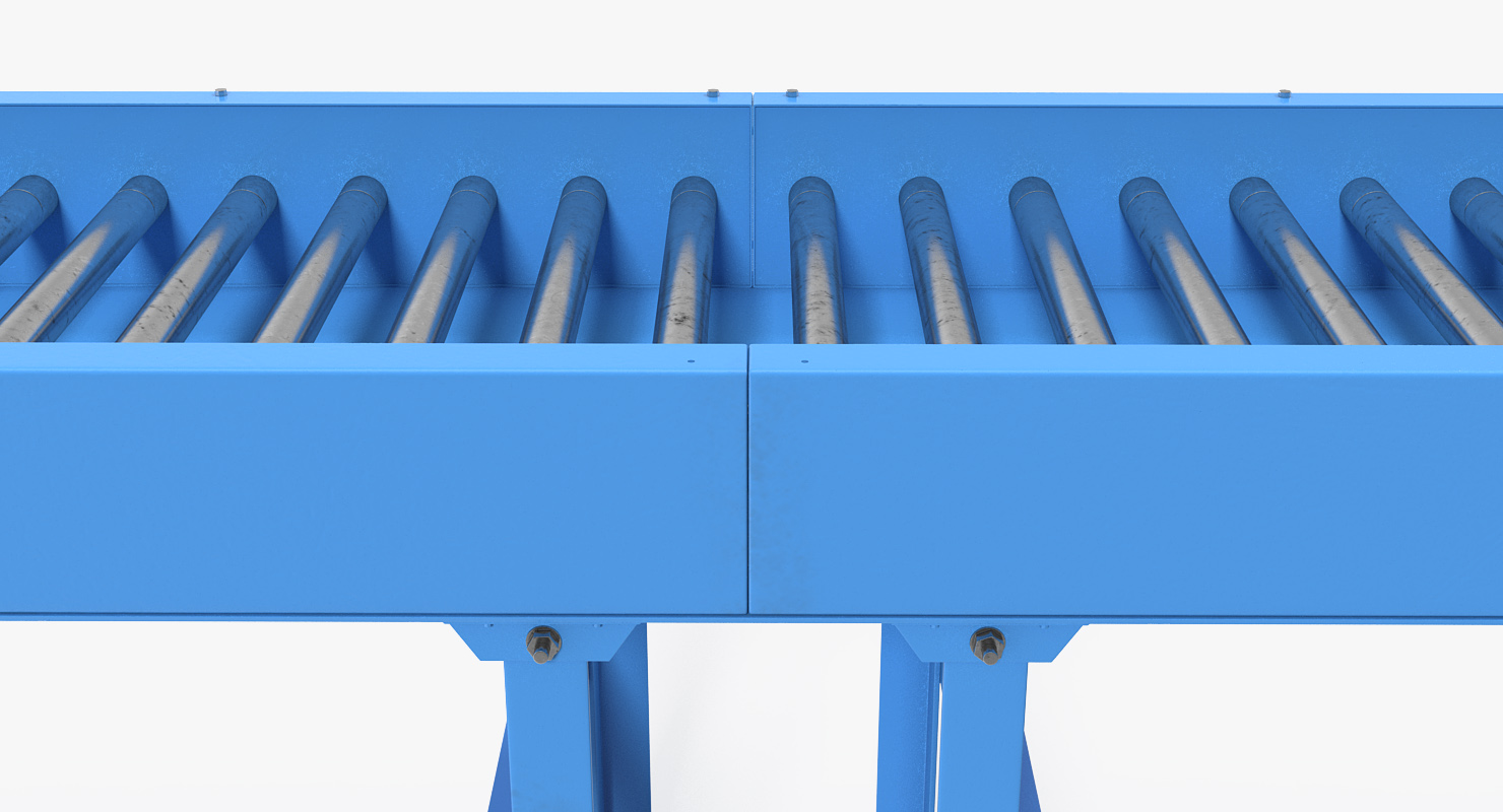 3D model Conveyor Belt Roller Blue