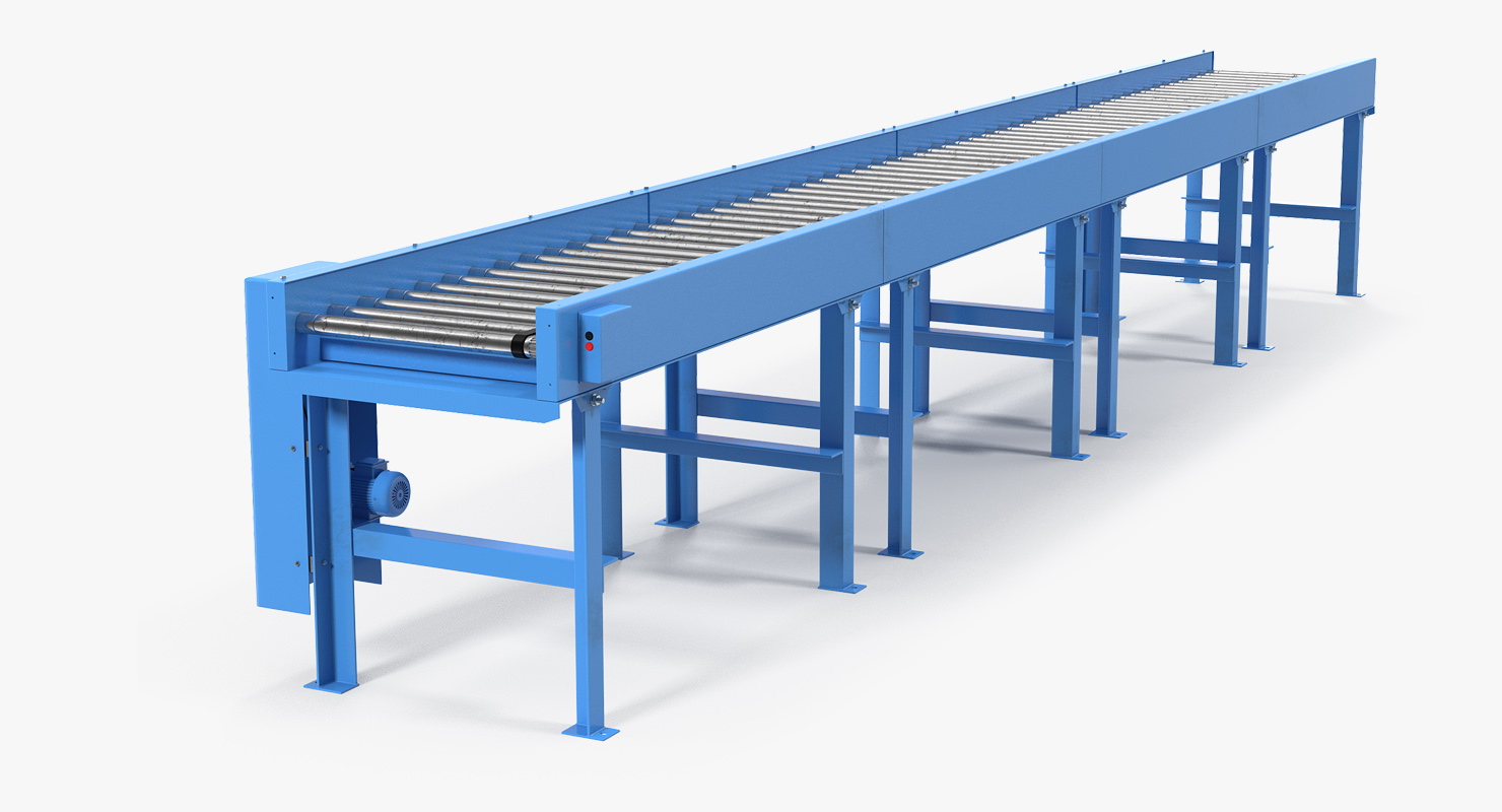 3D model Conveyor Belt Roller Blue