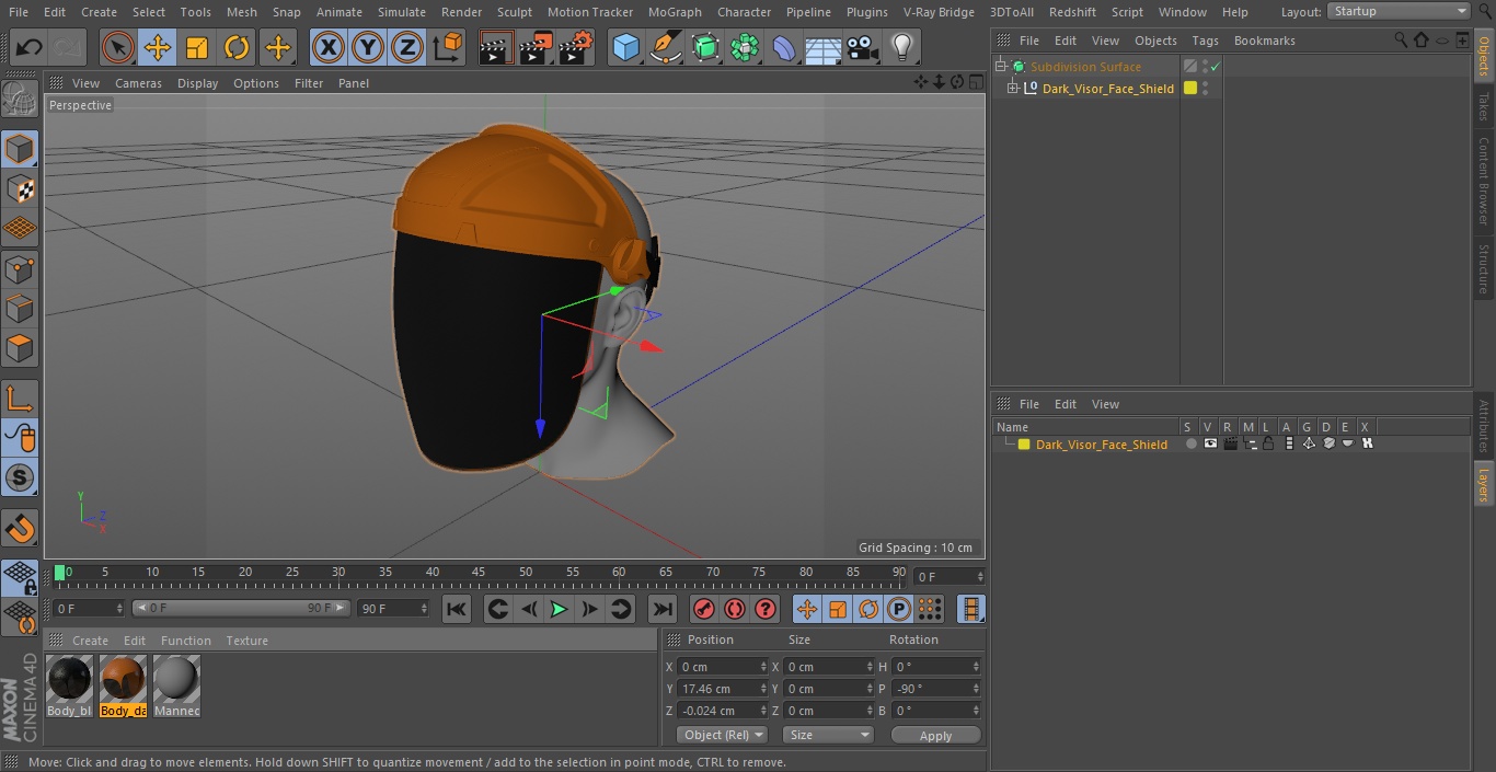 Dark Visor Face Shield 3D