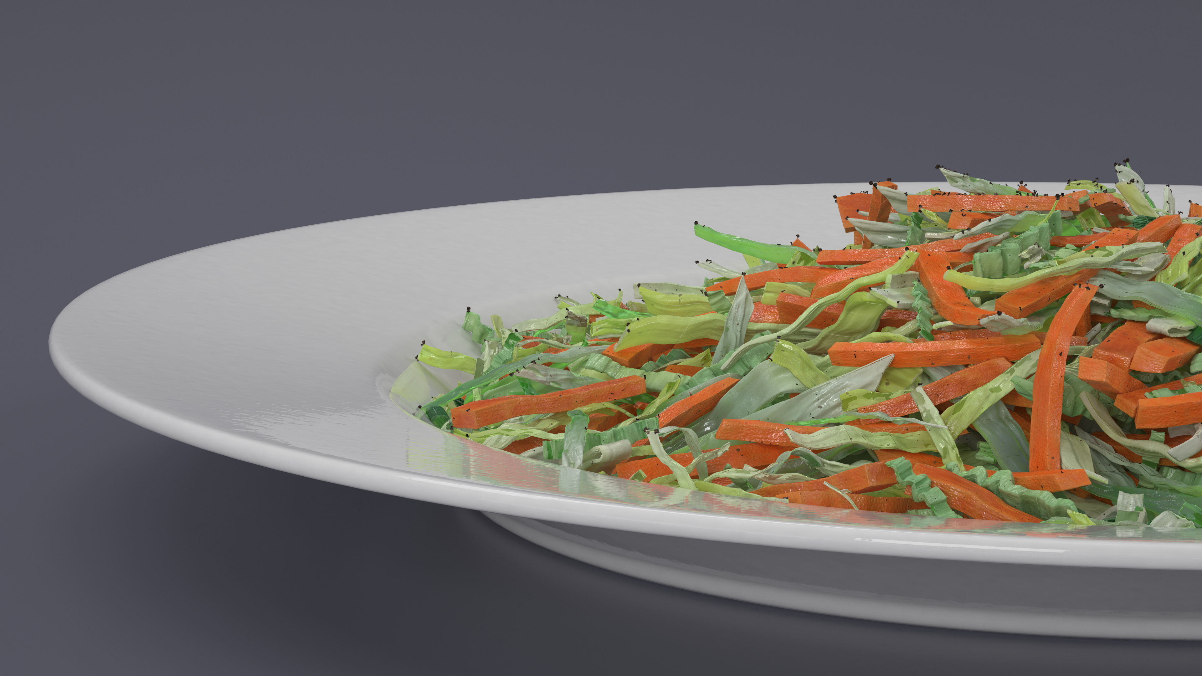 3D model Vegetable Salad on White Plate