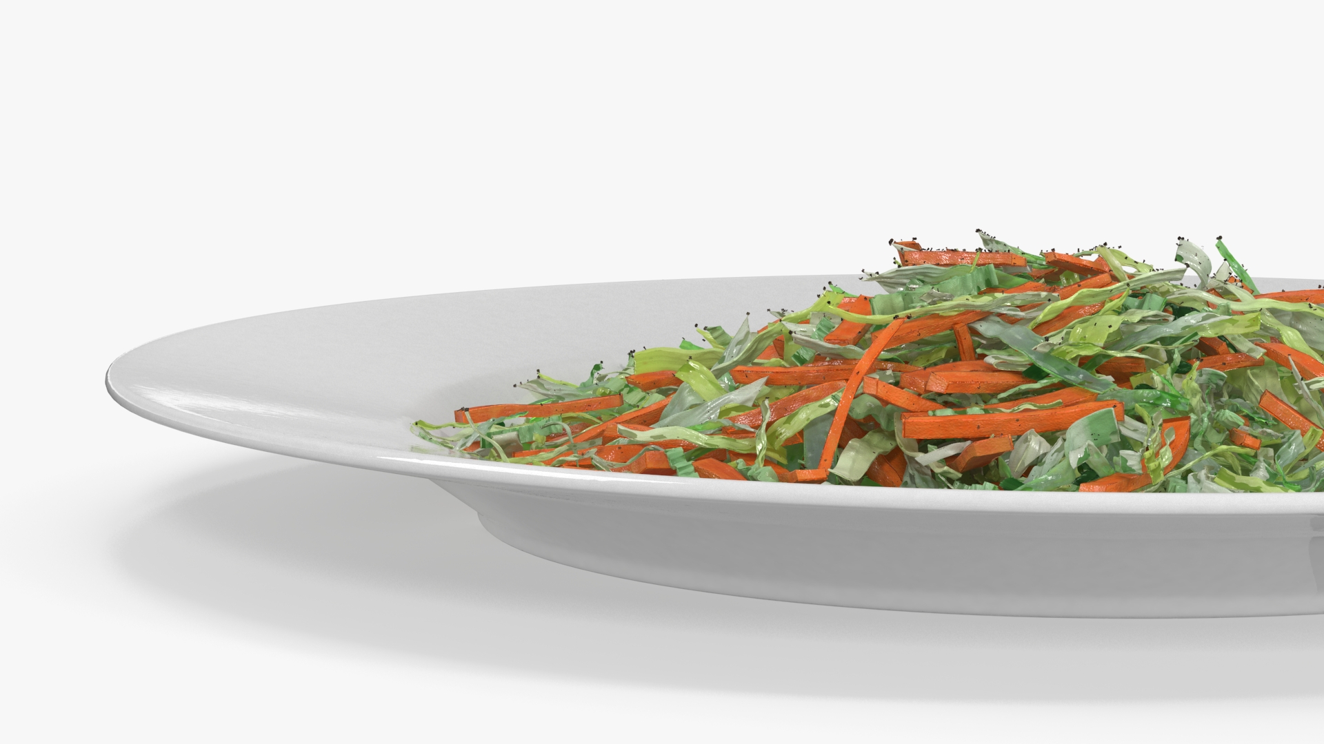 3D model Vegetable Salad on White Plate