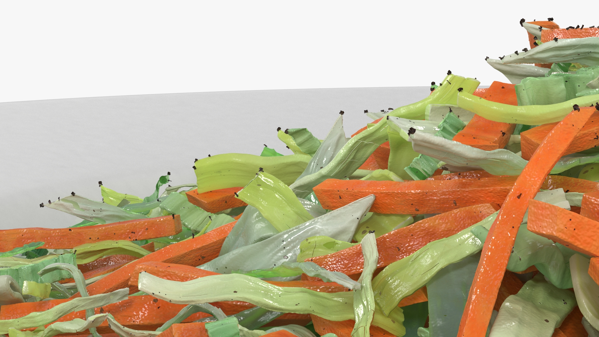 3D model Vegetable Salad on White Plate