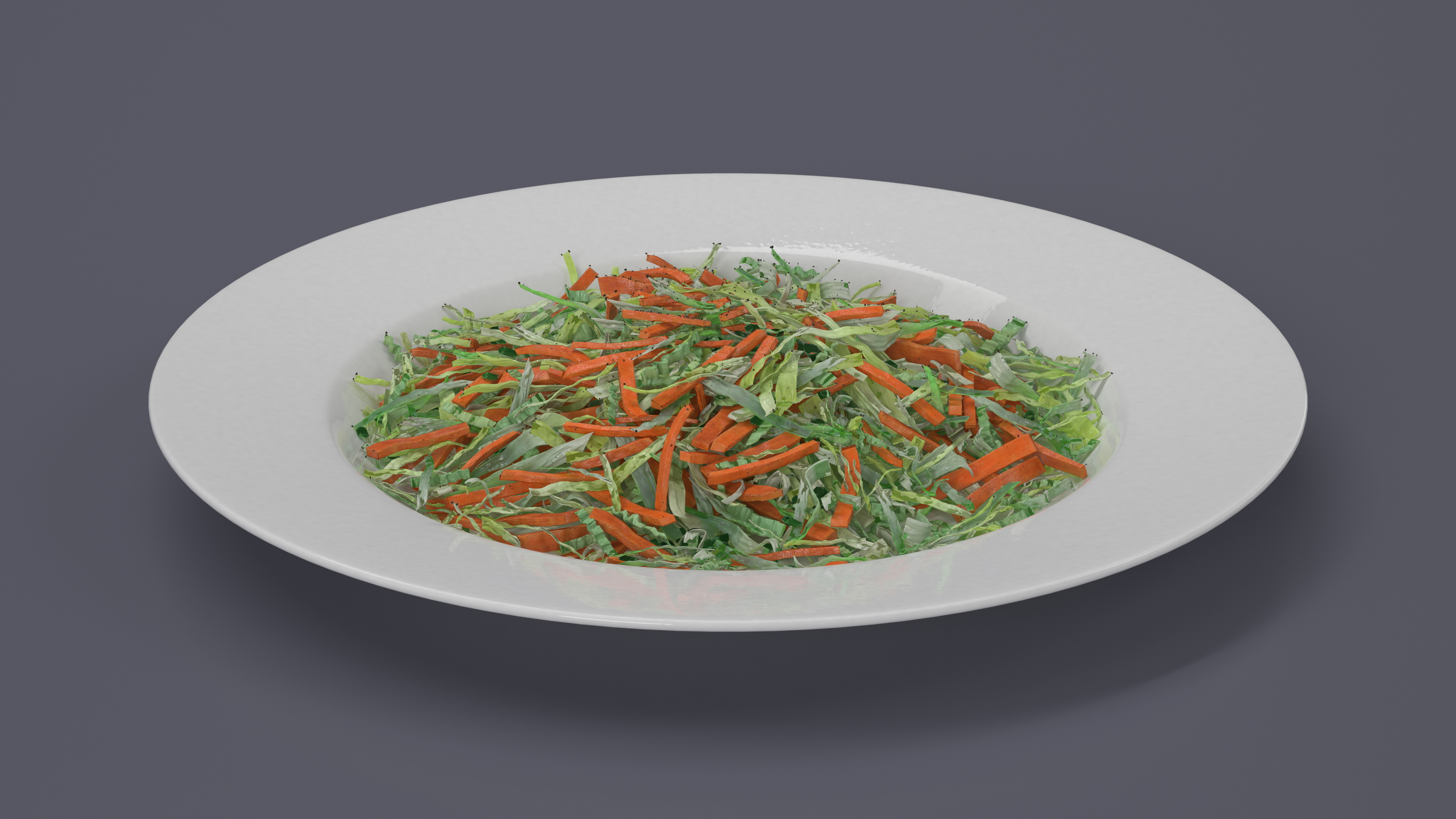 3D model Vegetable Salad on White Plate