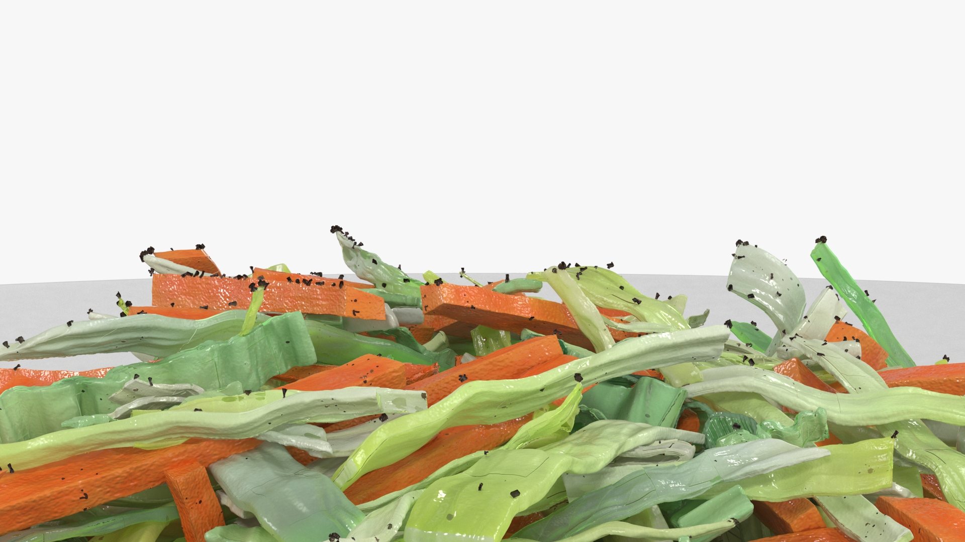 3D model Vegetable Salad on White Plate