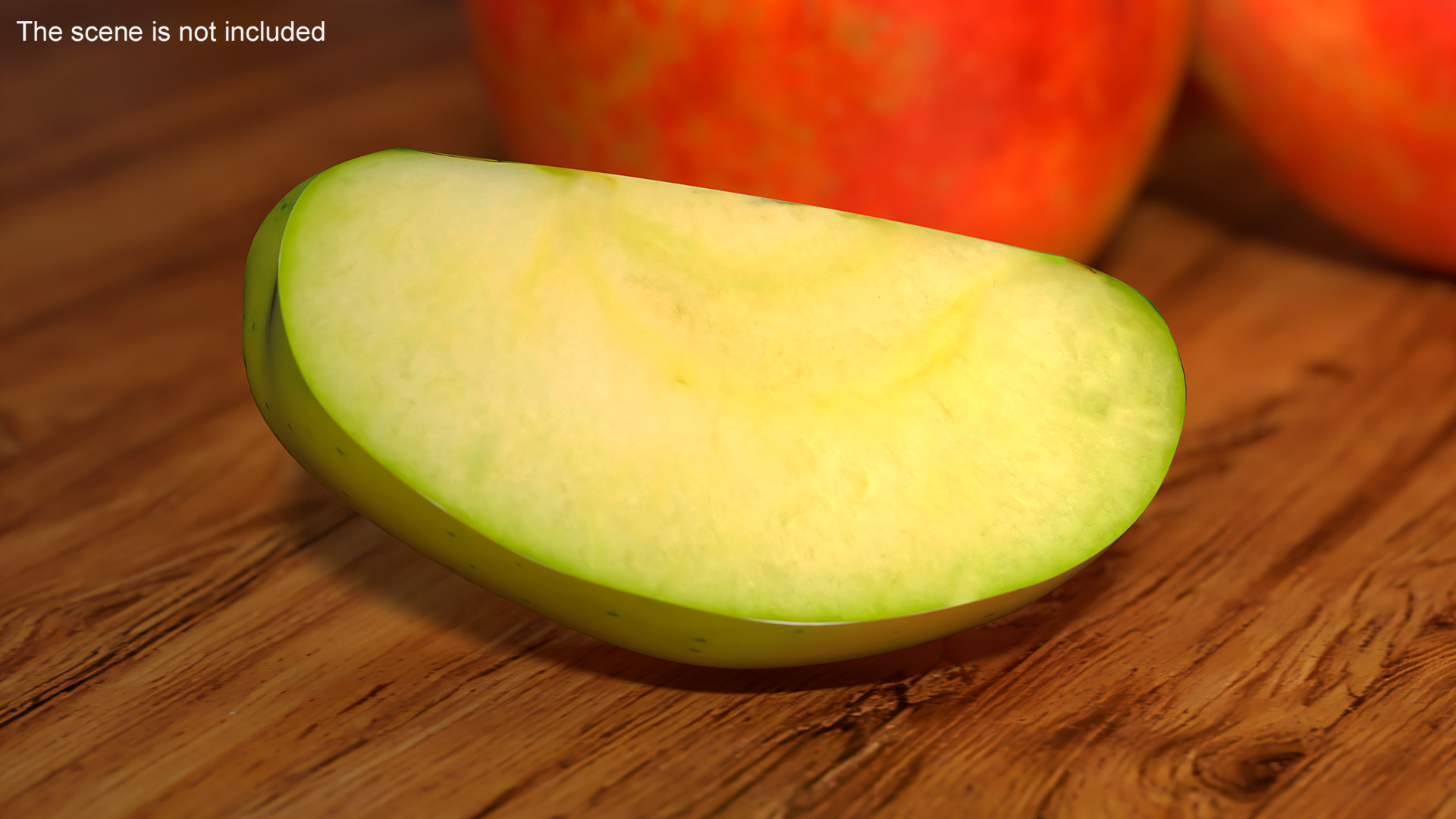 3D Sliced Green Apple model