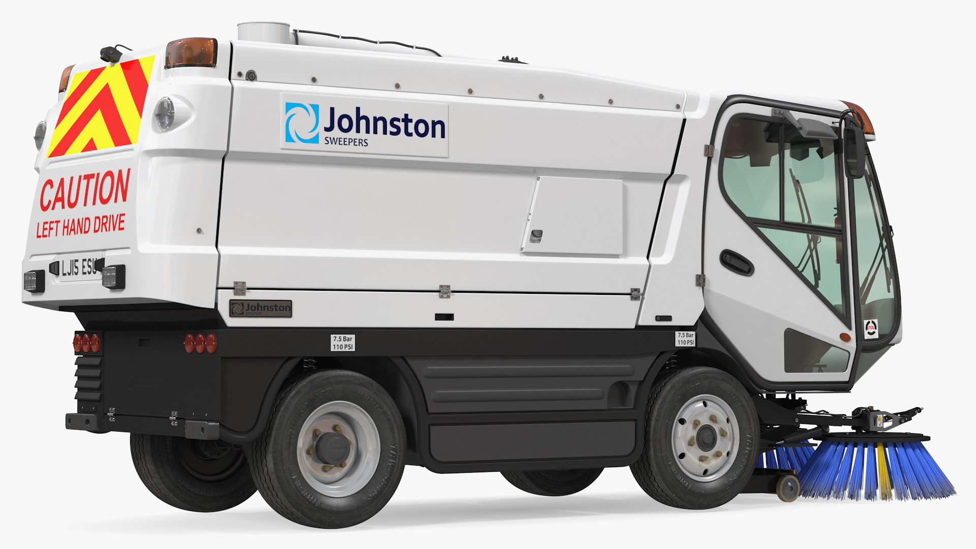 Johnston CX400 Road Sweeper Rigged 3D model