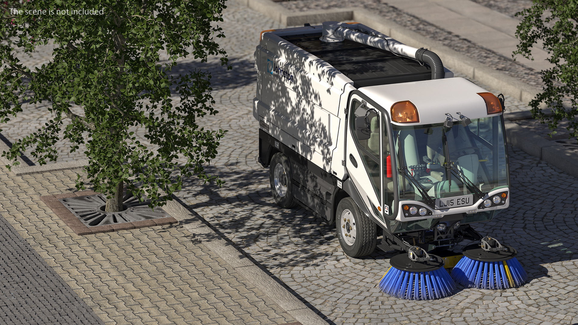 Johnston CX400 Road Sweeper Rigged 3D model