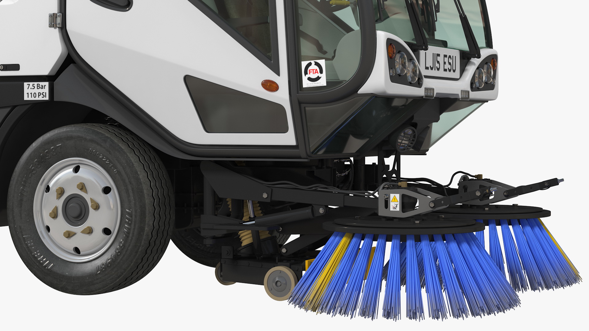 Johnston CX400 Road Sweeper Rigged 3D model