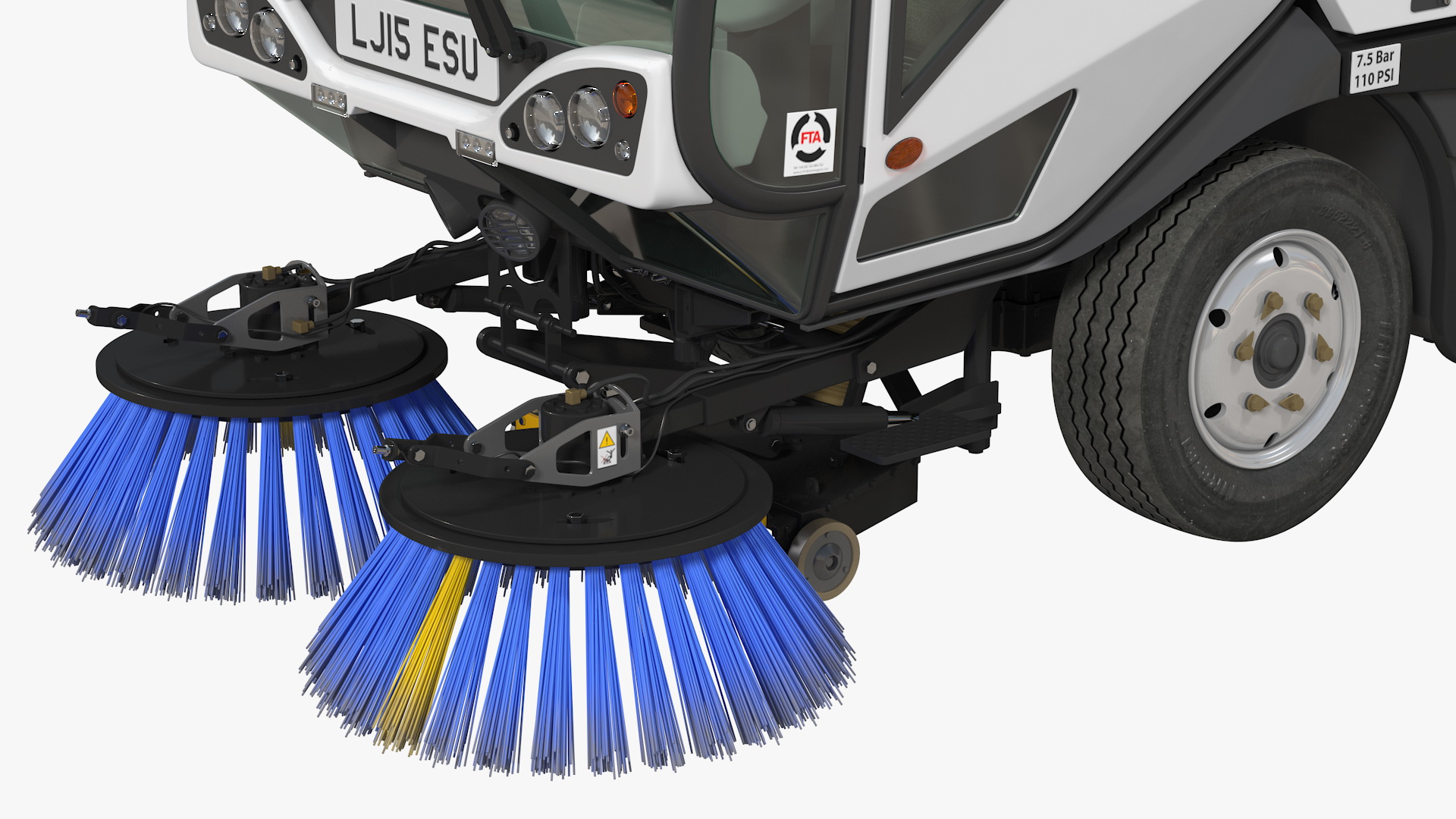 Johnston CX400 Road Sweeper Rigged 3D model