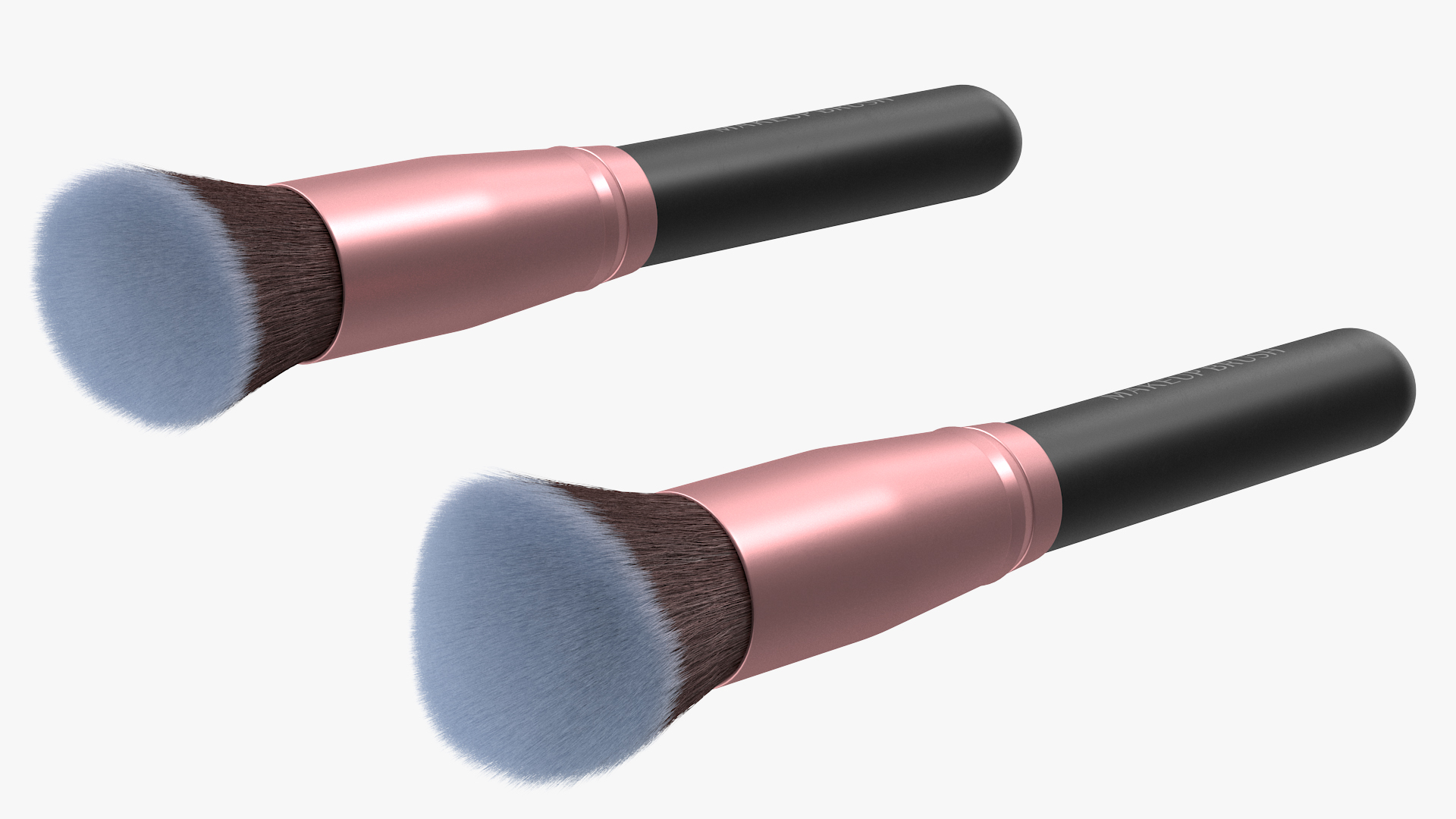 Angled and Flat Angled Makeup Brush Fur 3D model