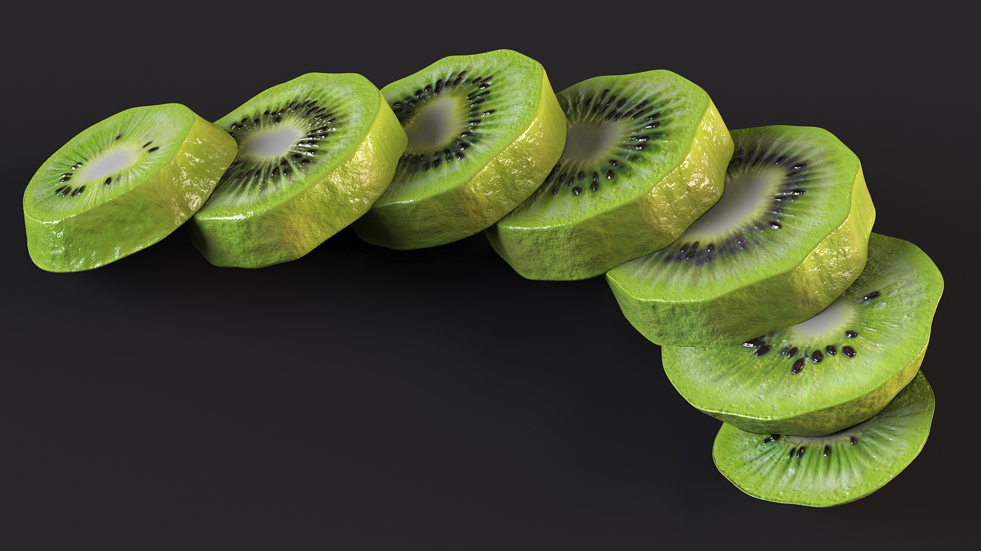 Kiwi Round Slices 3D