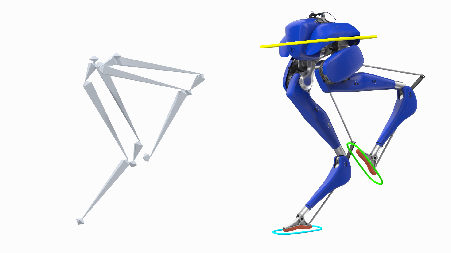 Cassie Robot Blue Rigged 3D model