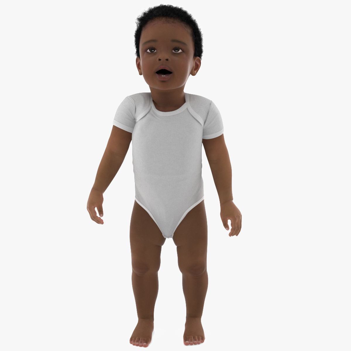 Little Boy Light Skin in Bodysuit Rigged for Maya 3D model