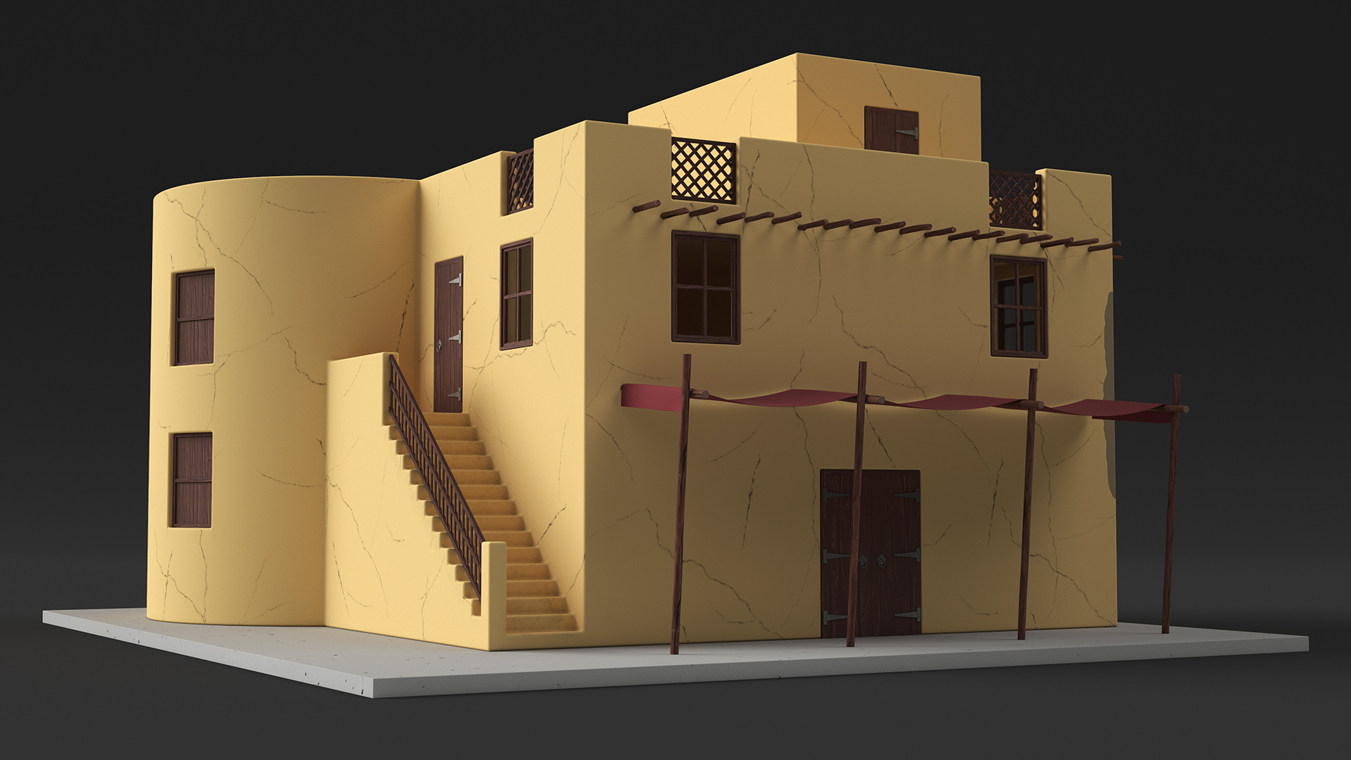 3D model Cartoon Arab House with Circular Construction