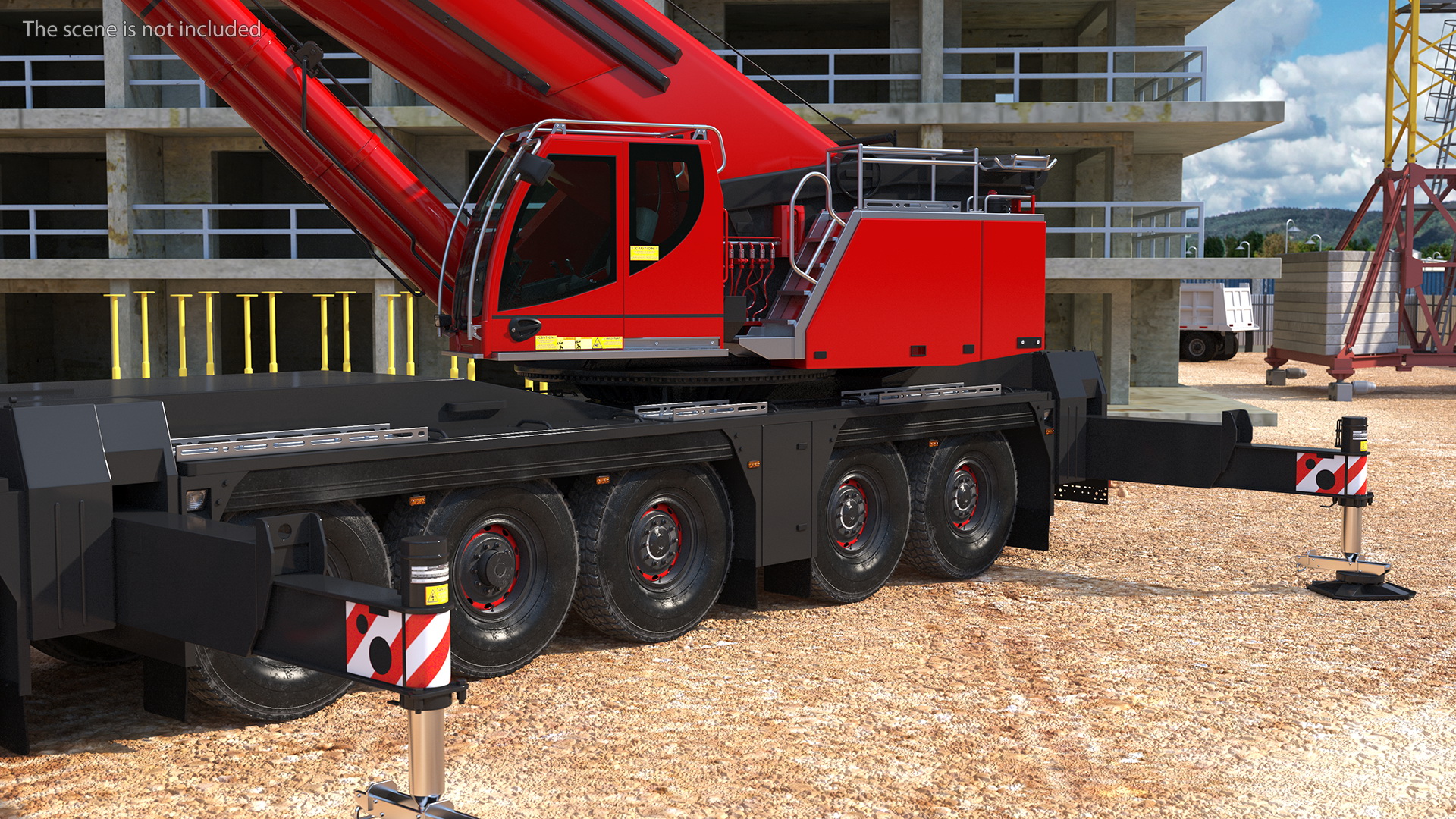 Mobile Crane Generic With Load Rigged 3D