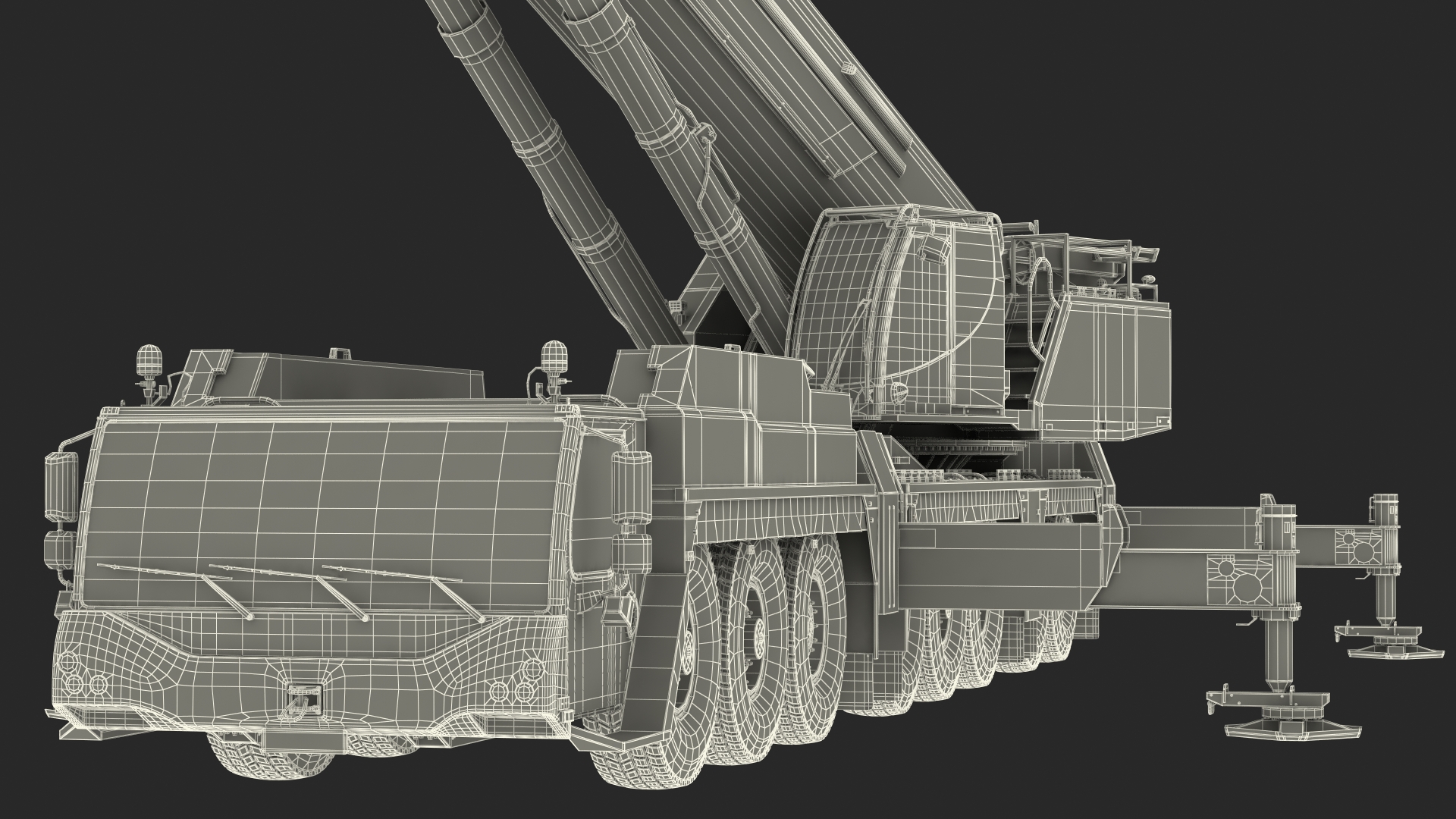 Mobile Crane Generic With Load Rigged 3D