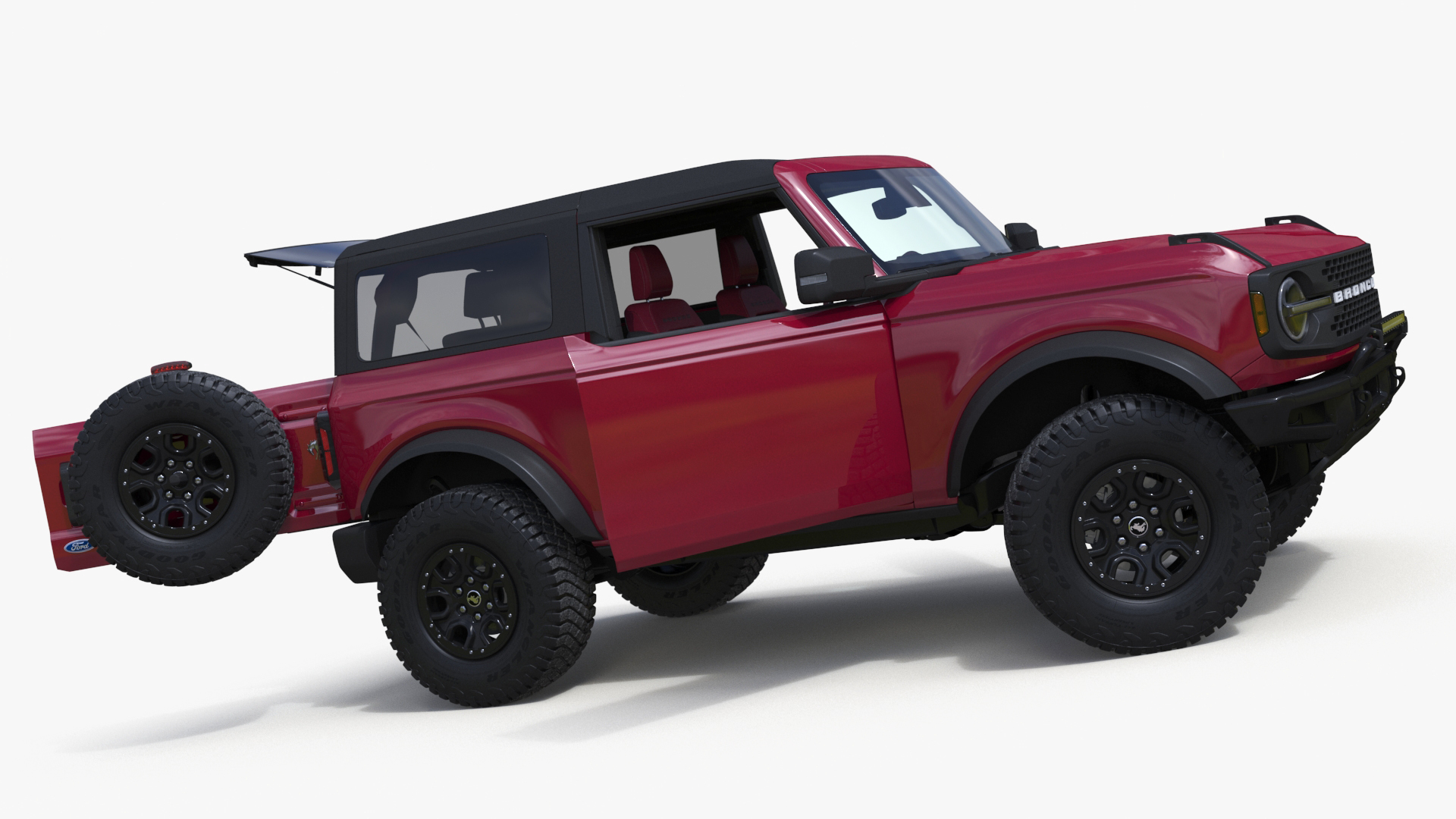 3D Ford Bronco Two Door SUV Rapid Red Rigged