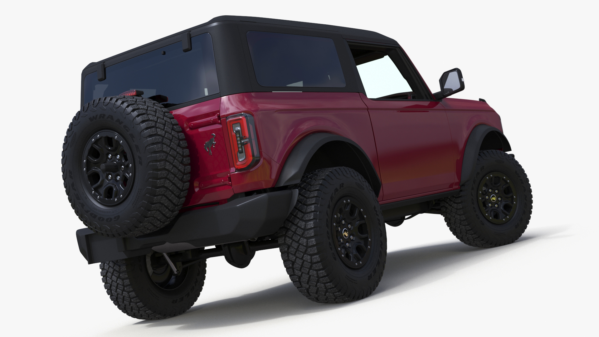 3D Ford Bronco Two Door SUV Rapid Red Rigged