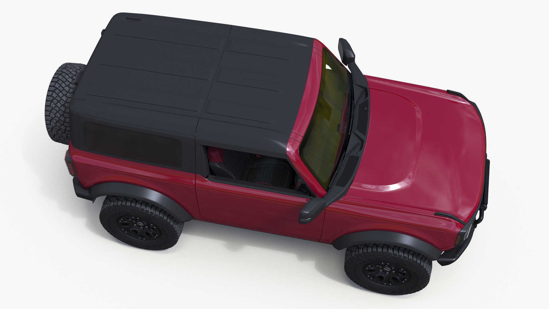 3D Ford Bronco Two Door SUV Rapid Red Rigged