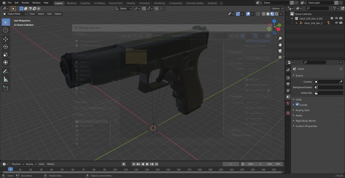 3D model Glock G34 Gen 3