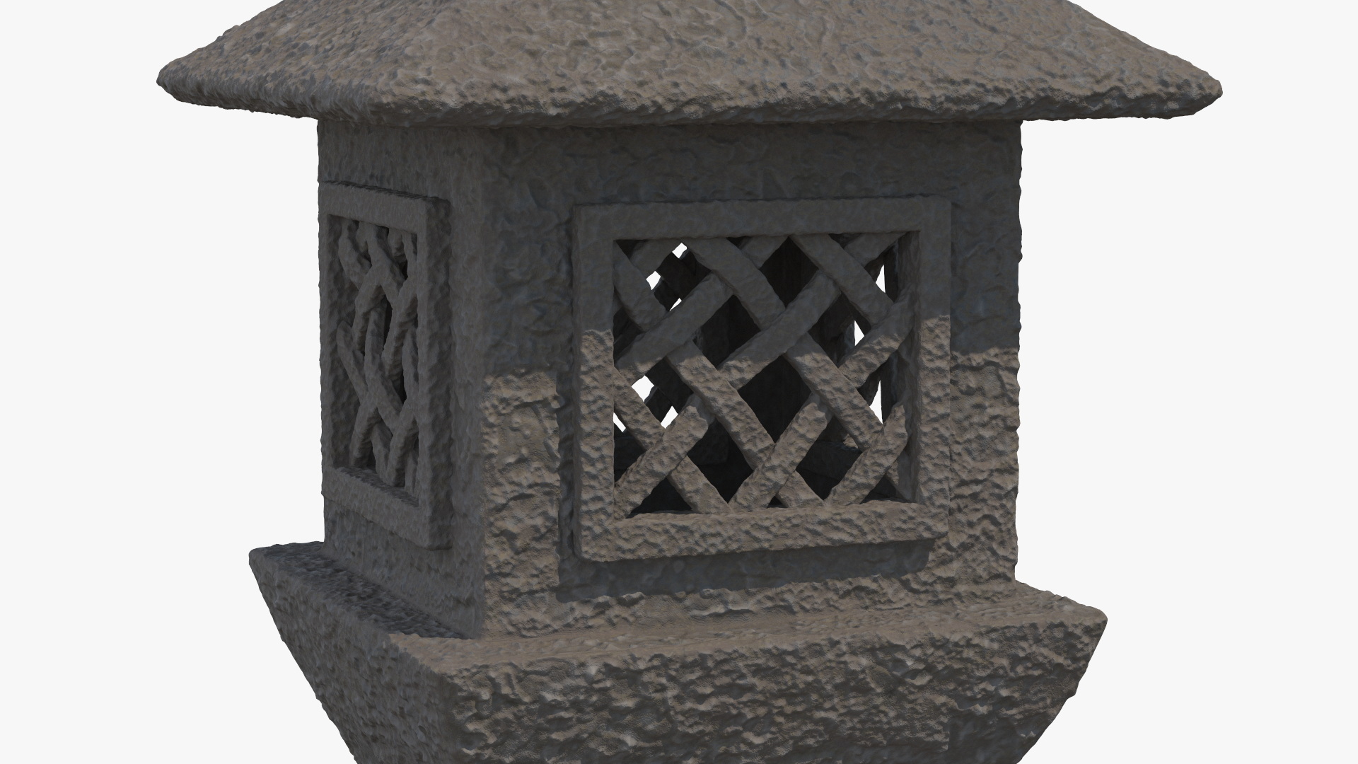 Japanese Dark Stone Lamp 3D model