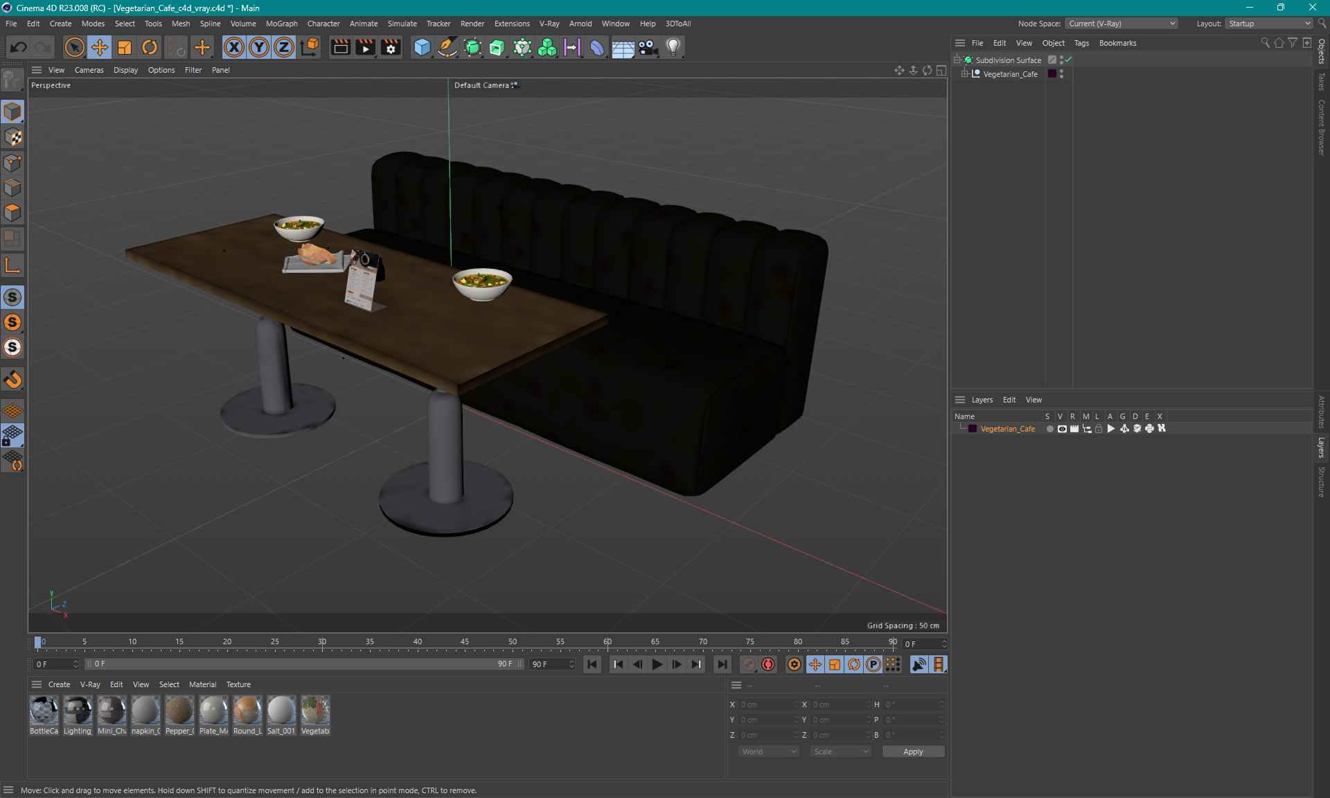 3D model Vegetarian Cafe