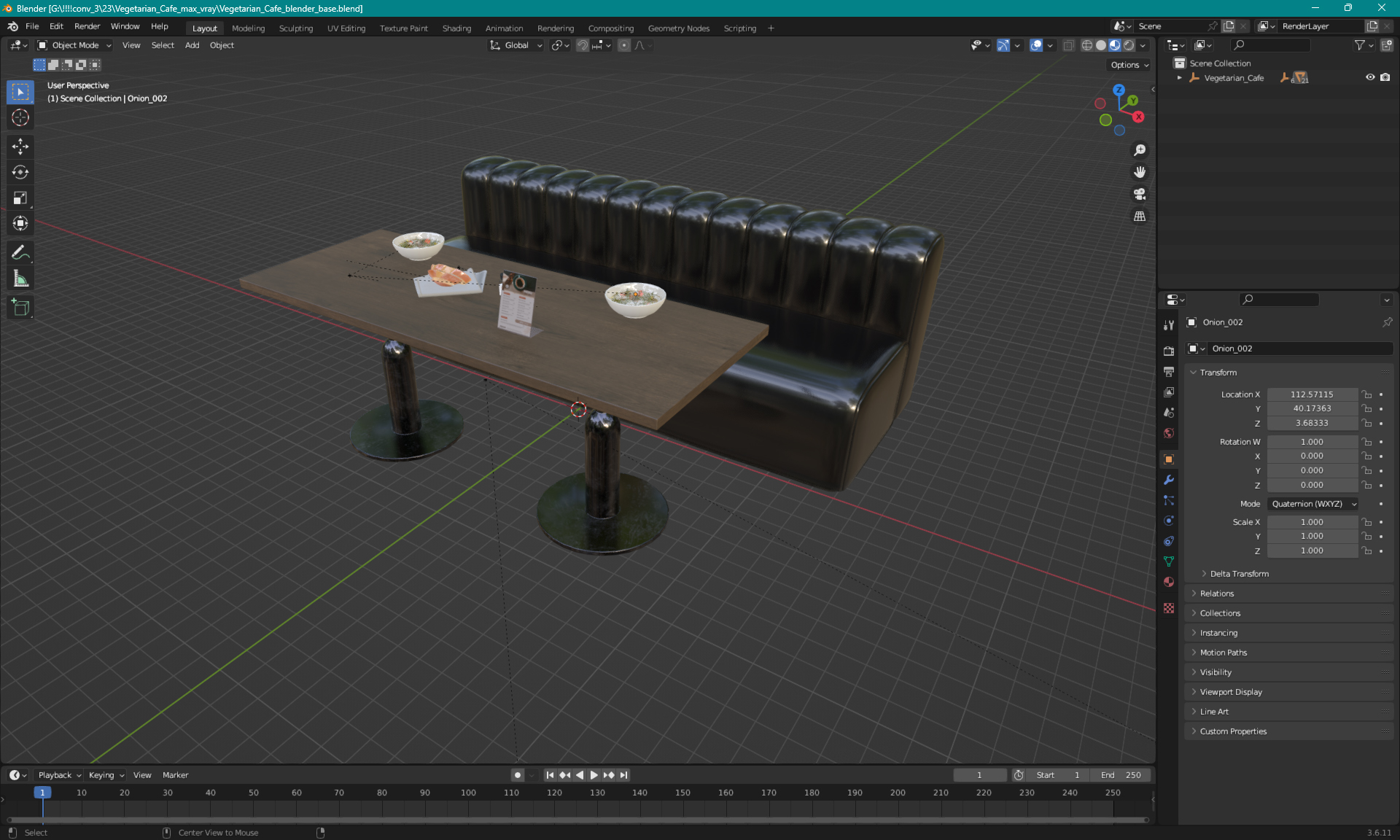 3D model Vegetarian Cafe