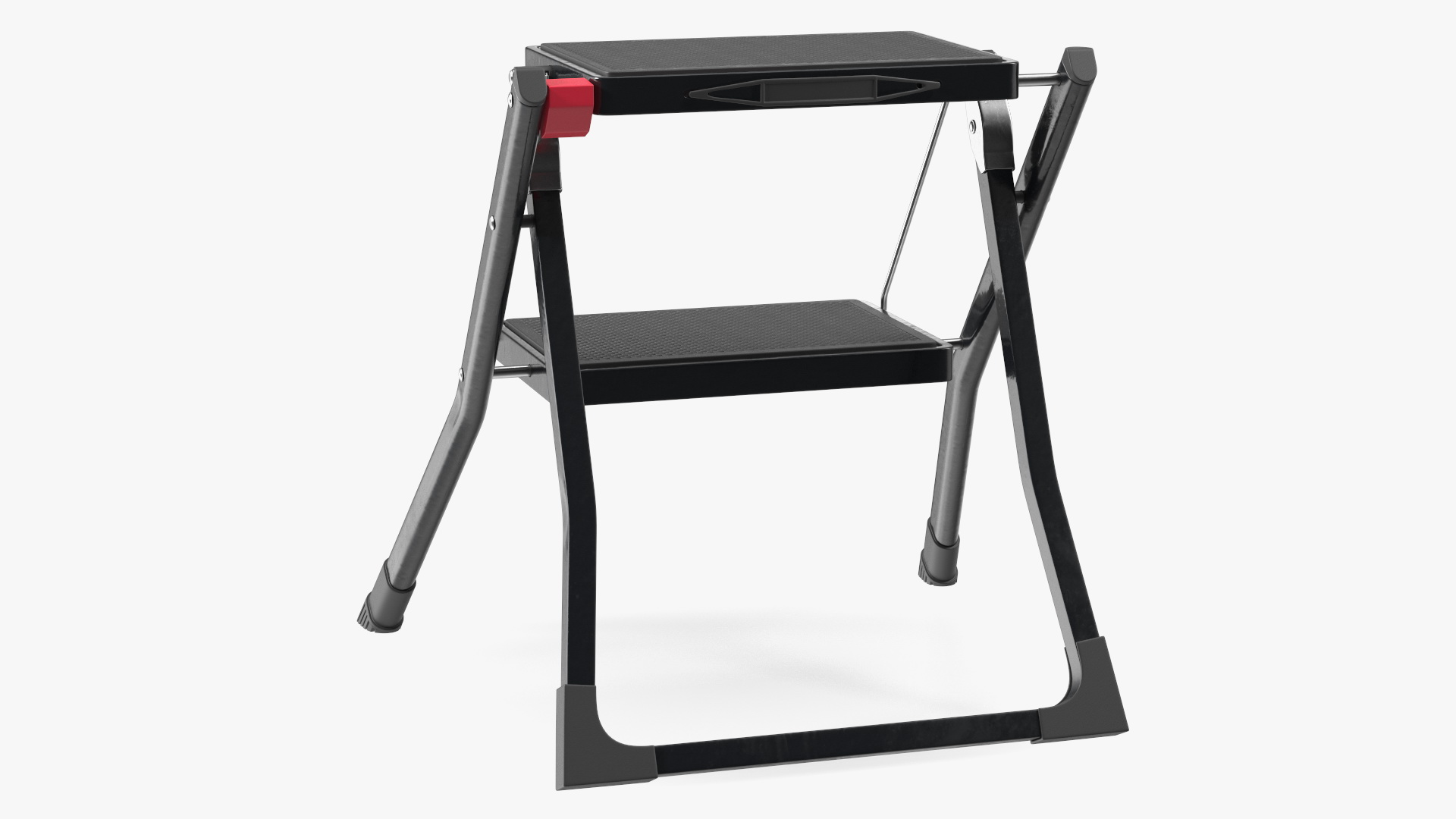 Two Steps Black Steel Stool 3D