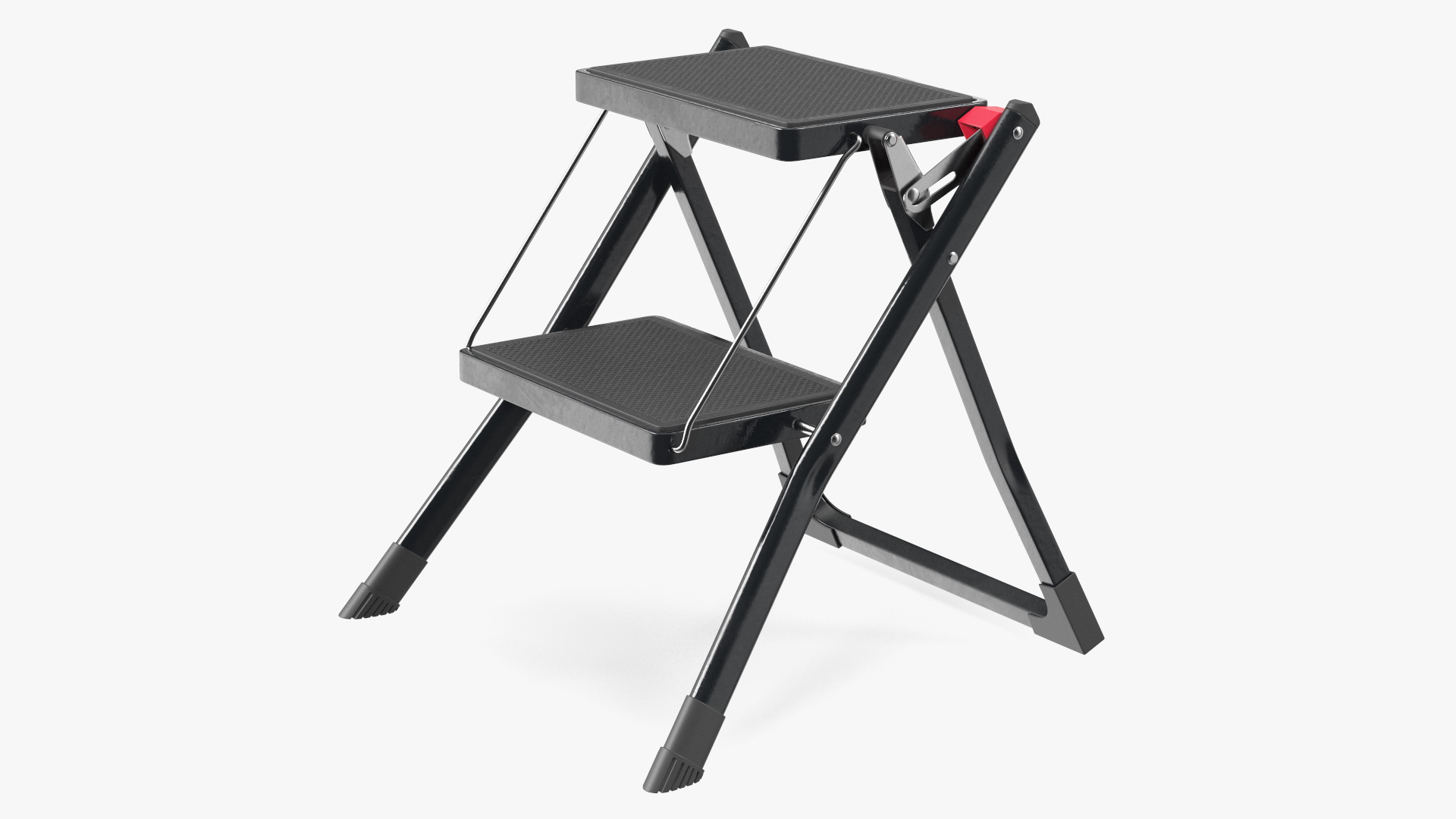 Two Steps Black Steel Stool 3D