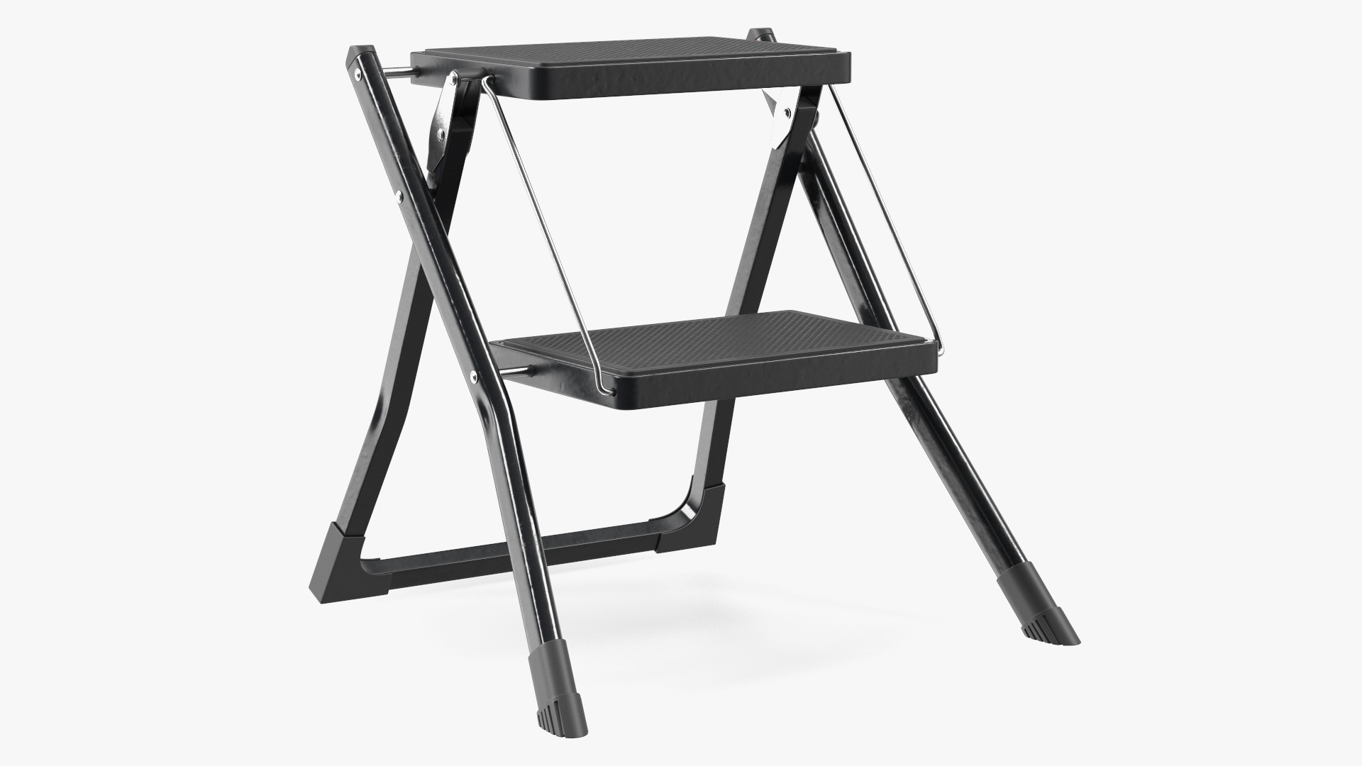 Two Steps Black Steel Stool 3D