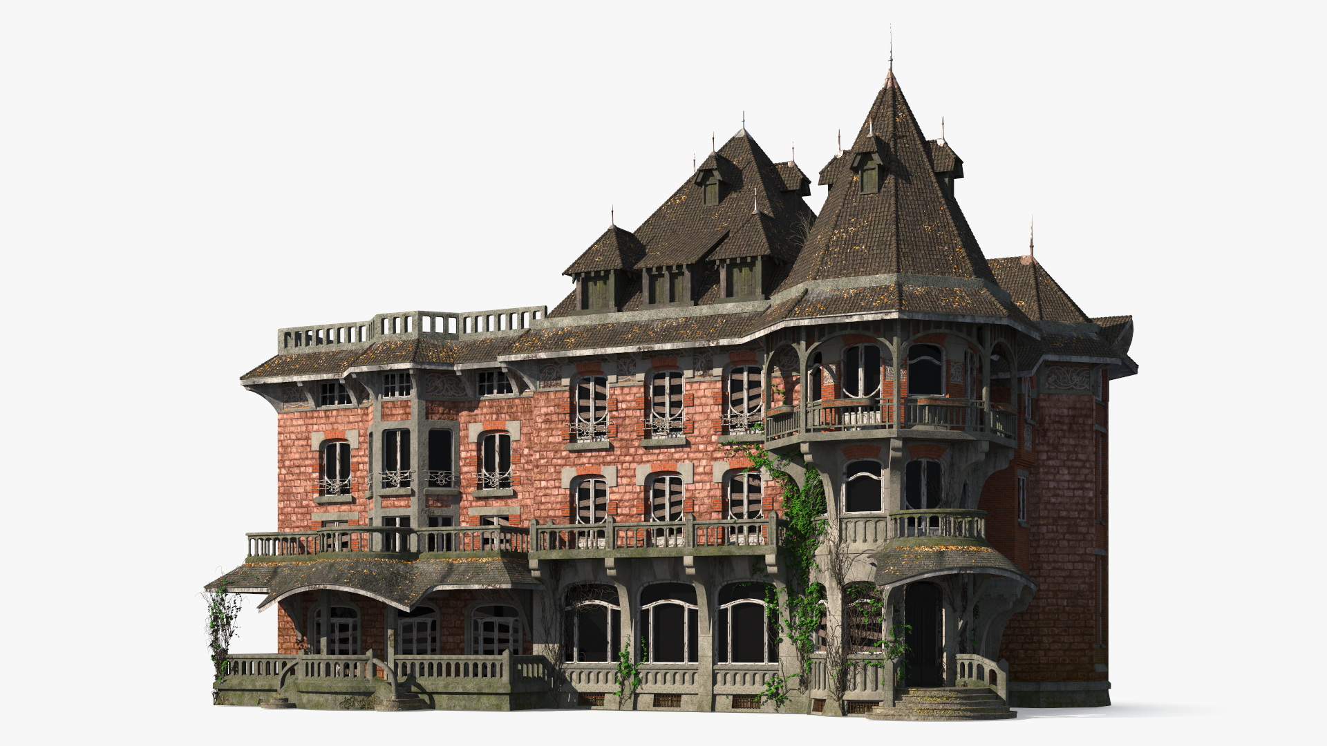 3D Spooky Old Mansion model