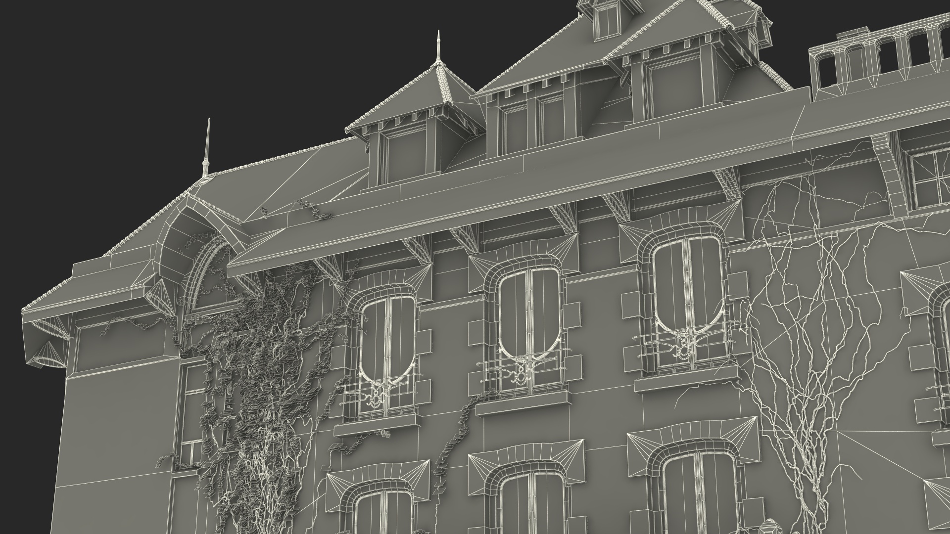 3D Spooky Old Mansion model